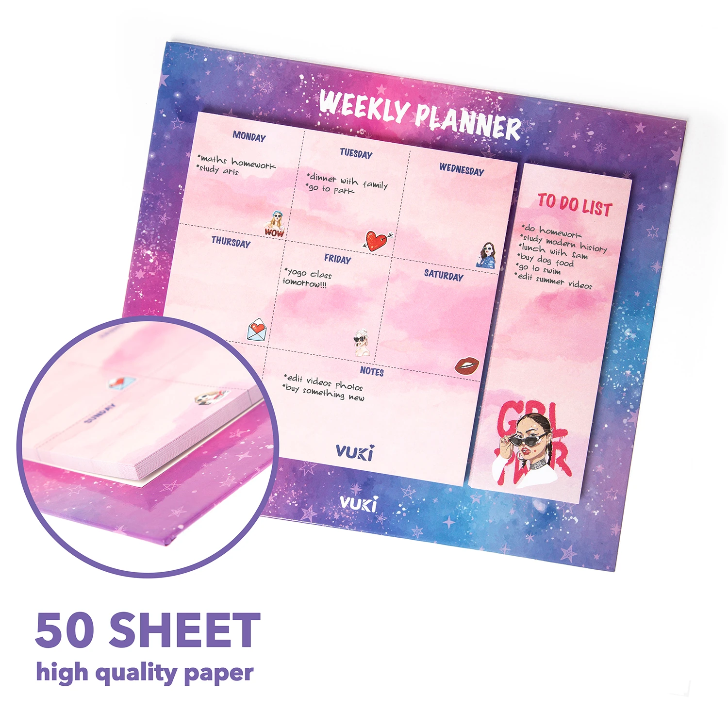 VUKİ - HAFTALIK PLANLAYICI BÜYÜK (GIRL POWER)-1/S