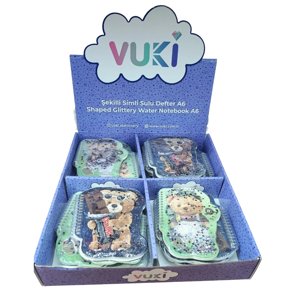 VUKİ - ŞEKİLLİ SULU DEFTER A6 (AYI)-2/S