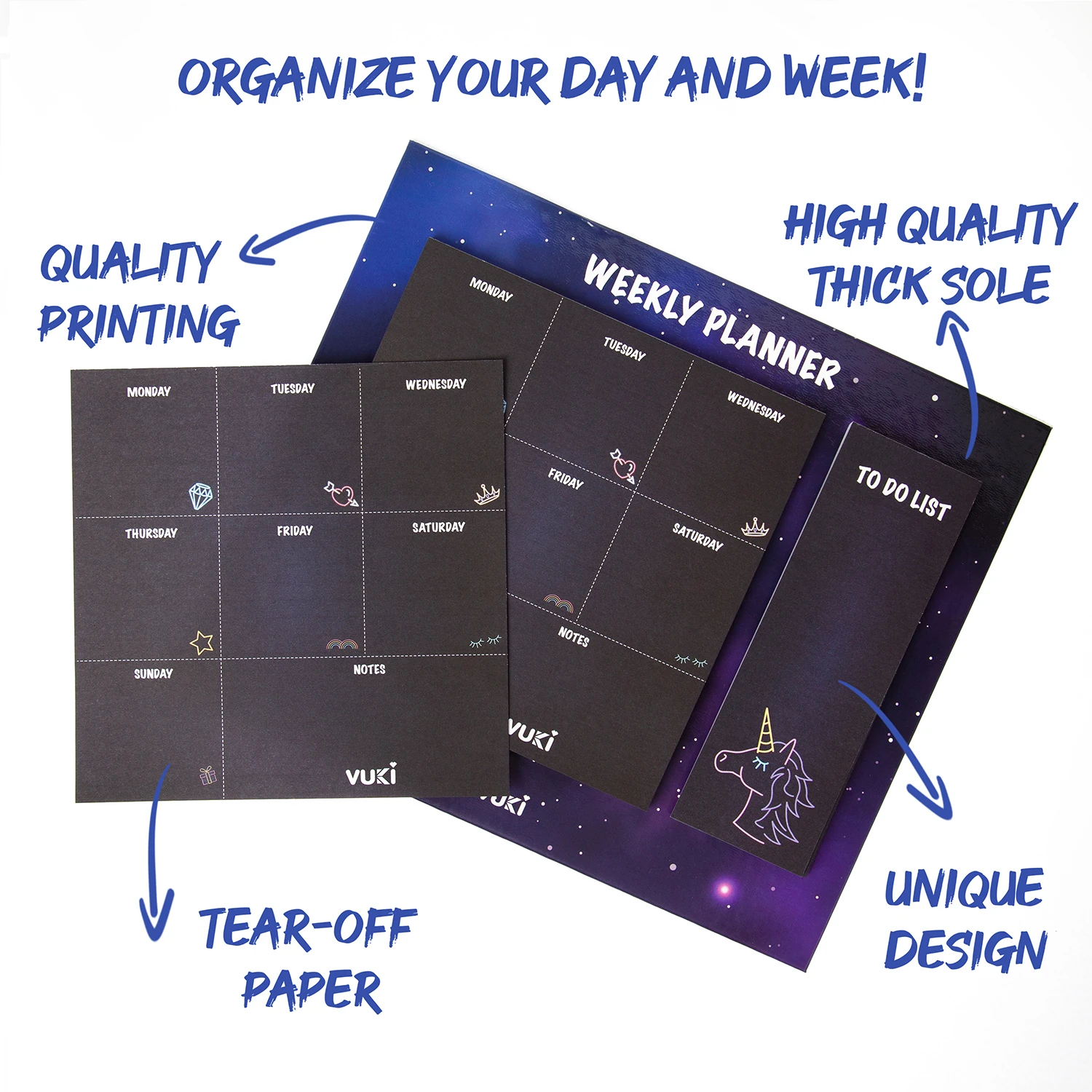 VUKİ - HAFTALIK PLANLAYICI BÜYÜK (NEON)-1/S