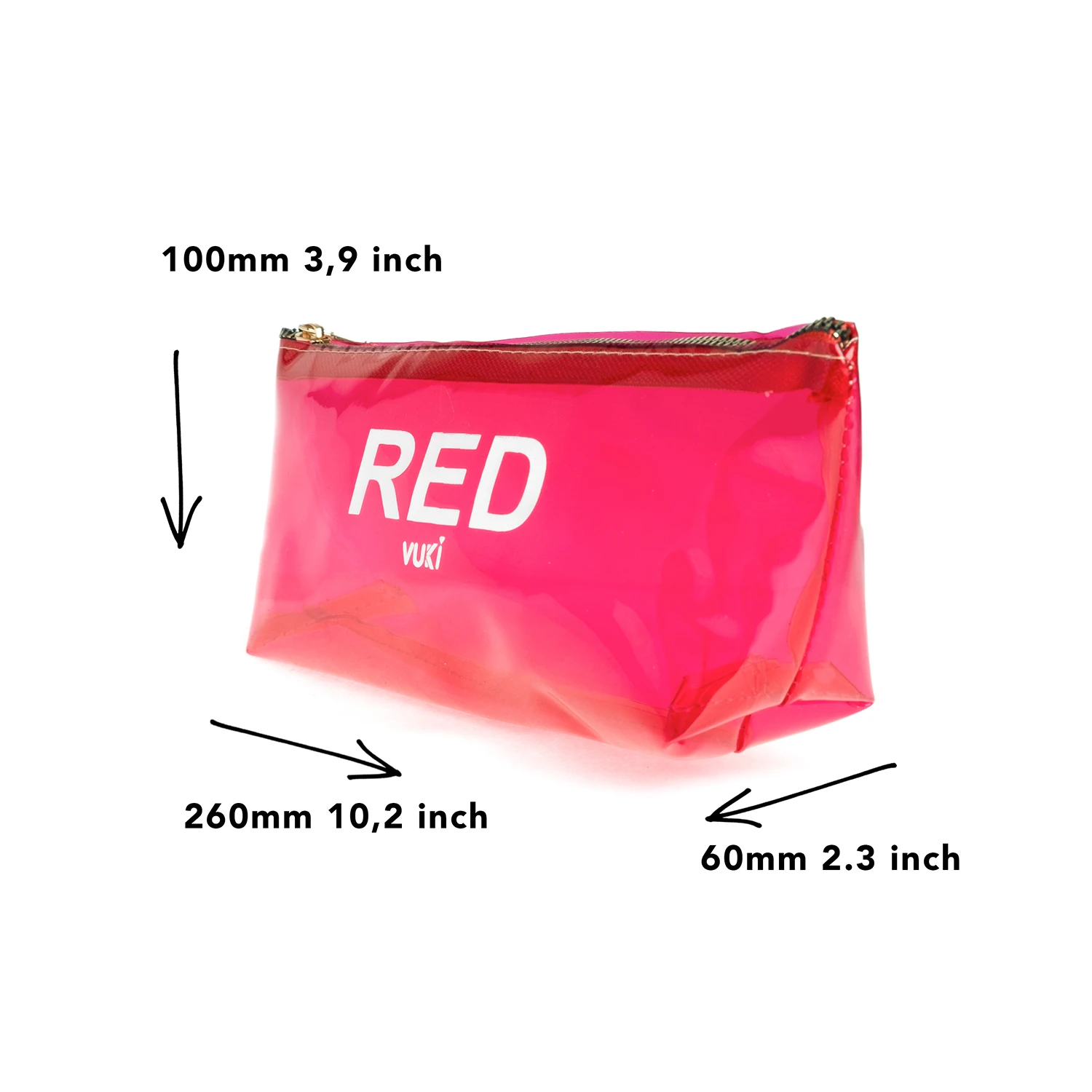 VUKİ - ÜÇGEN RENKLİ ŞEFFAF FERM. K. KUTU (KIRMIZI)