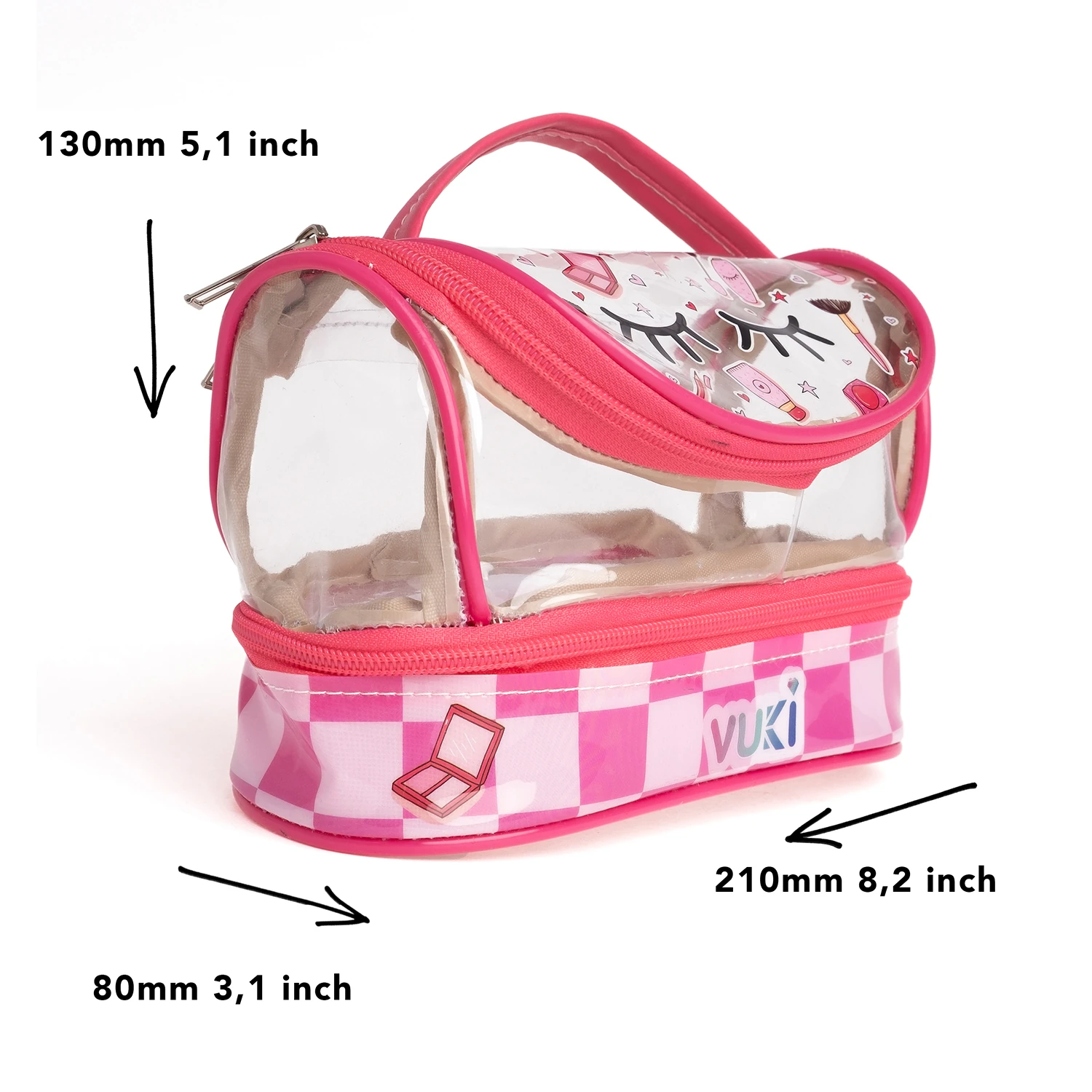 VUKİ - DESENLİ MEGA BOY KALEM ÇANTASI (KİRPİK)-1/S