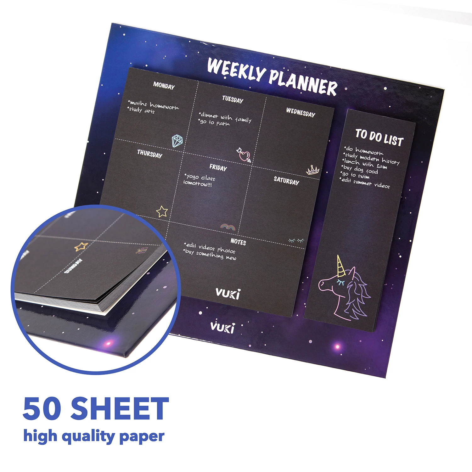 VUKİ - HAFTALIK PLANLAYICI BÜYÜK (NEON)-1/S