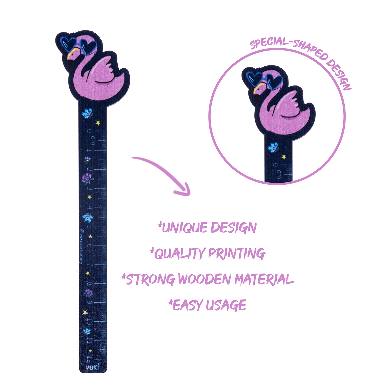 VUKİ - ÖZEL TASARIM CETVEL (FLAMINGO)-6/S