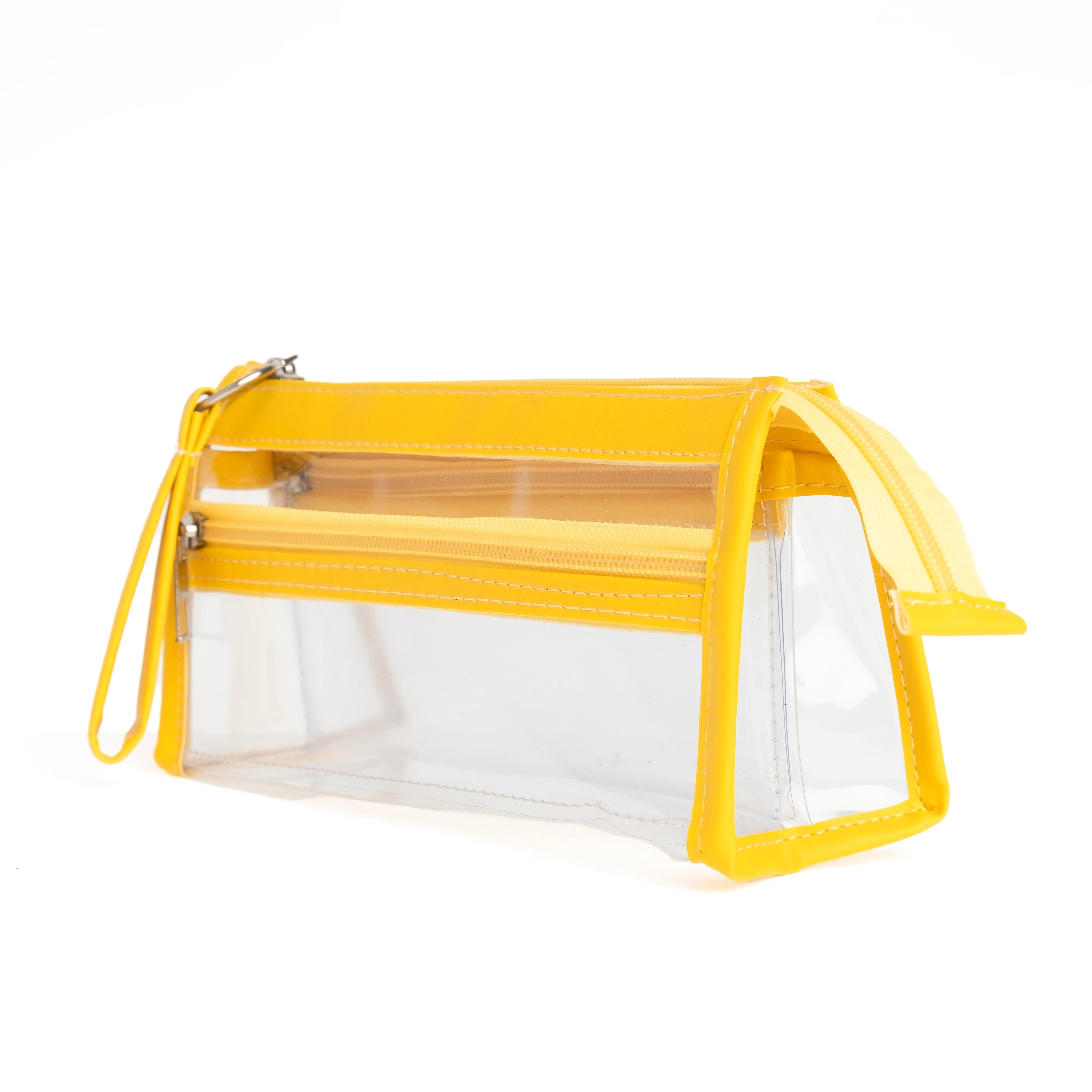 VUKİ - ÜÇGEN 3 CEPLİ DERİ+PVC ÇNT. K. KUTU (SARI)-