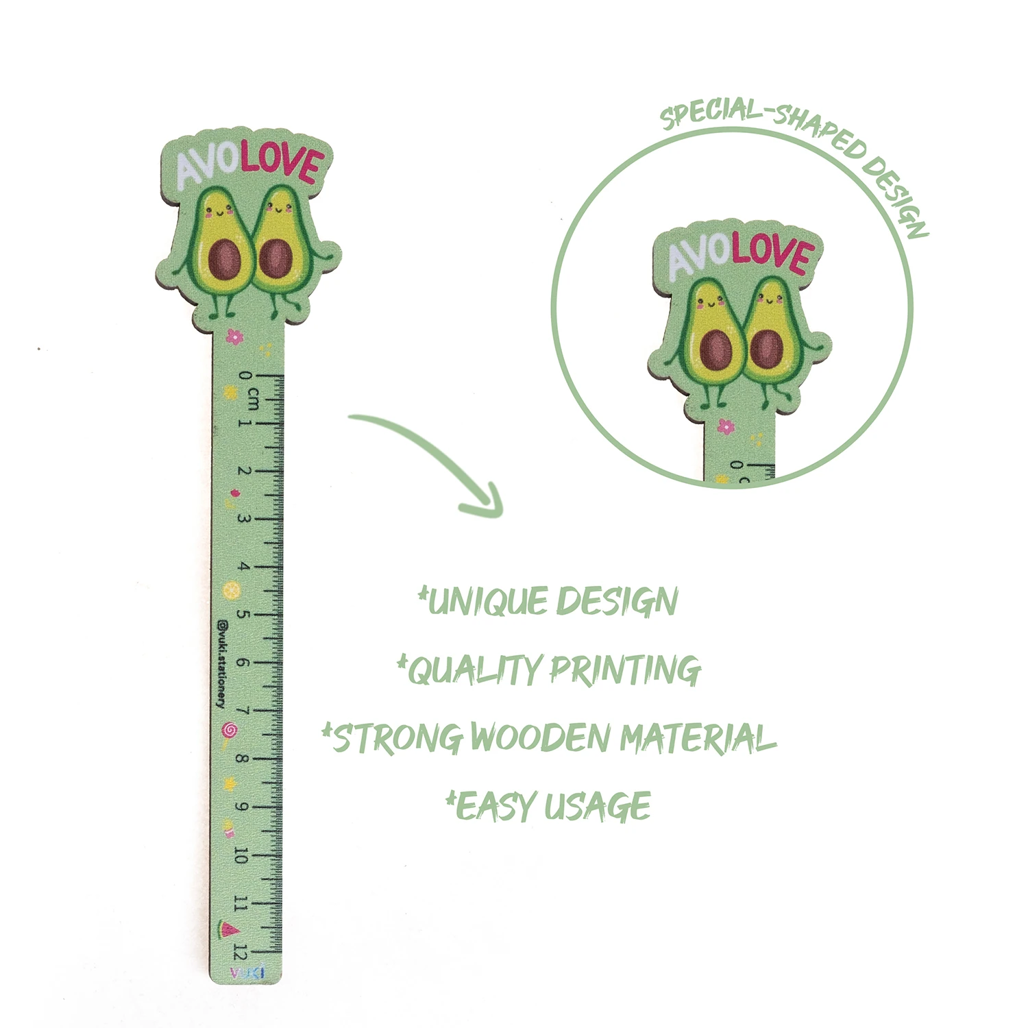 VUKİ - ÖZEL TASARIM CETVEL (AVOKADO)-6/S
