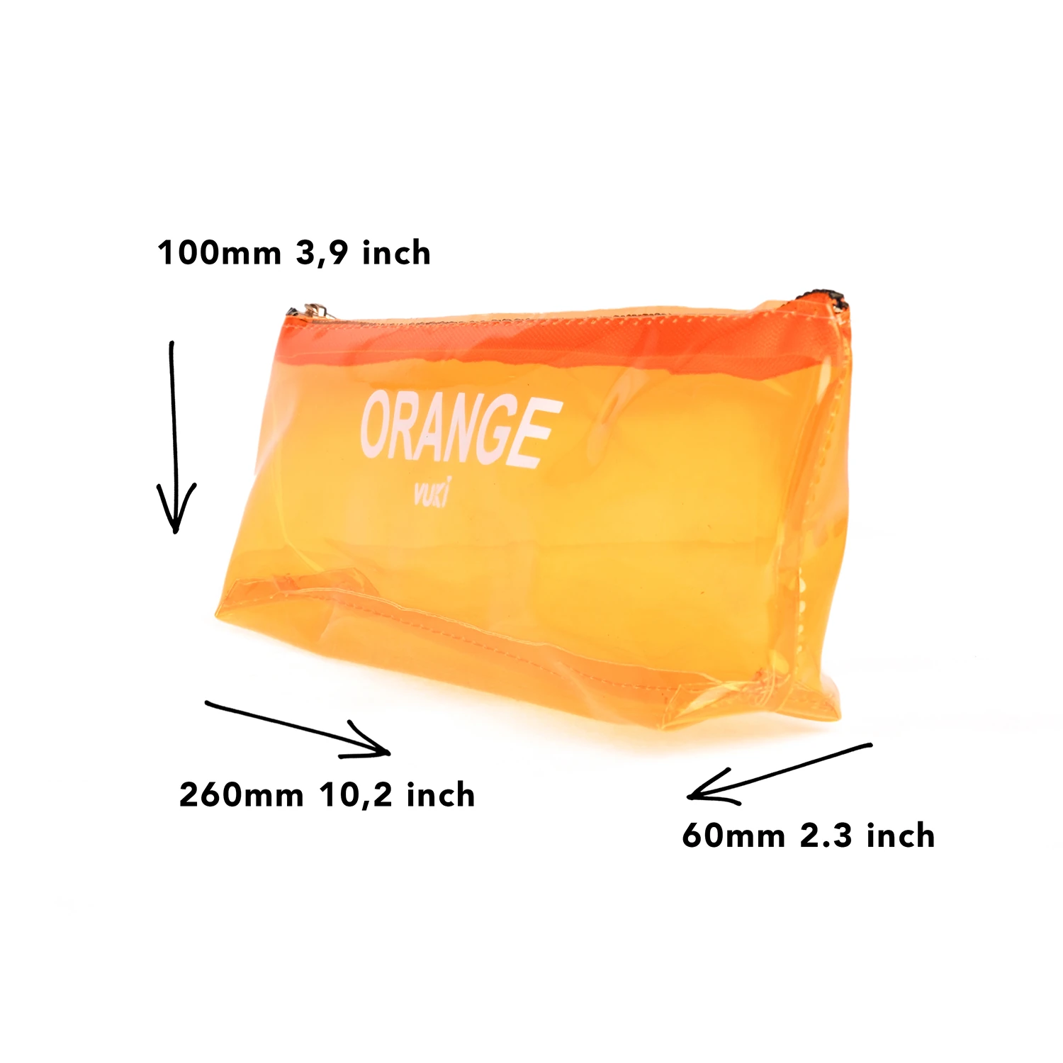 VUKİ - ÜÇGEN RENKLİ ŞEFFAF FERM. K. KUTU (TURUNCU)