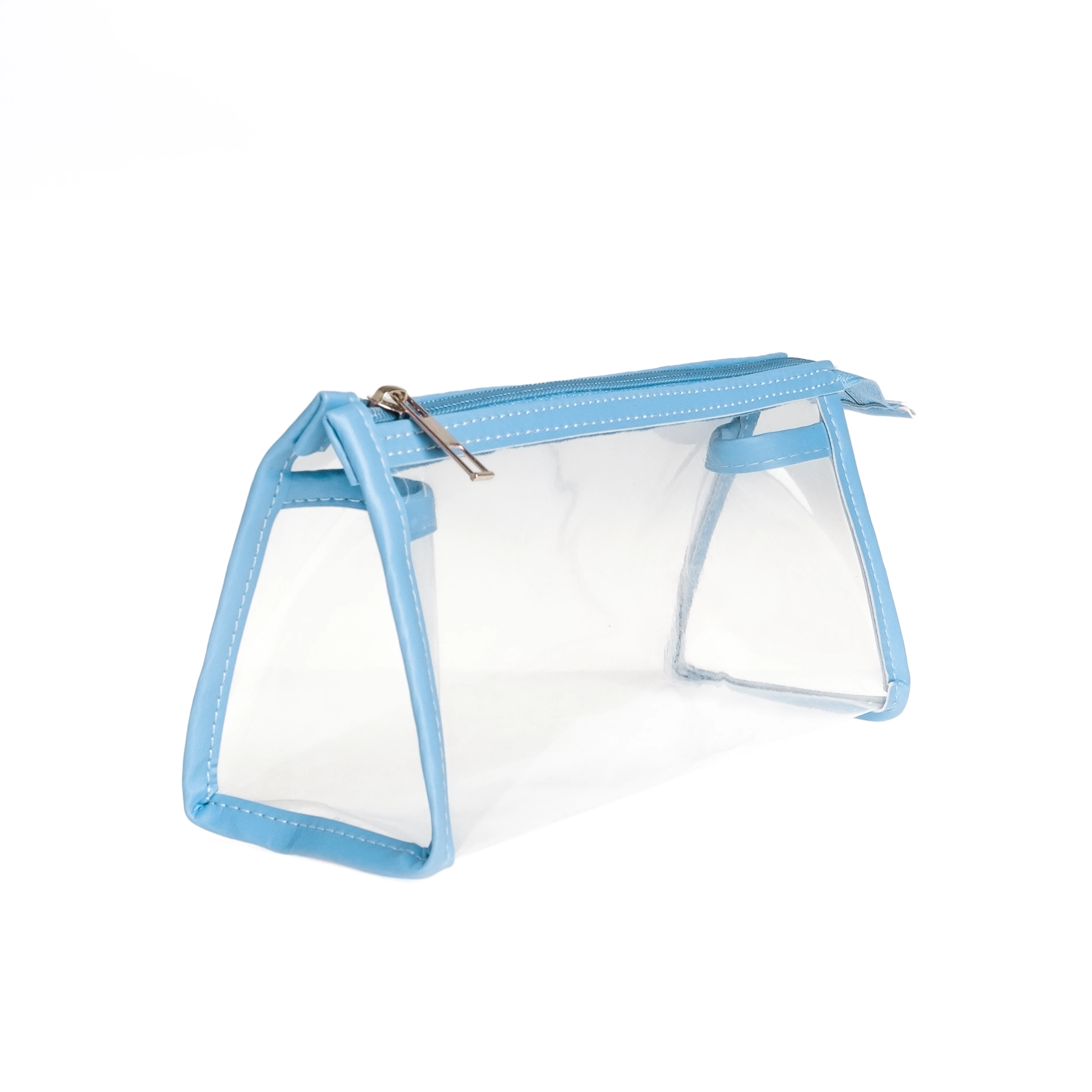 VUKİ - ÜÇGEN DERİ+PVC ÇANTA K. KUTU (MAVİ)-1/S