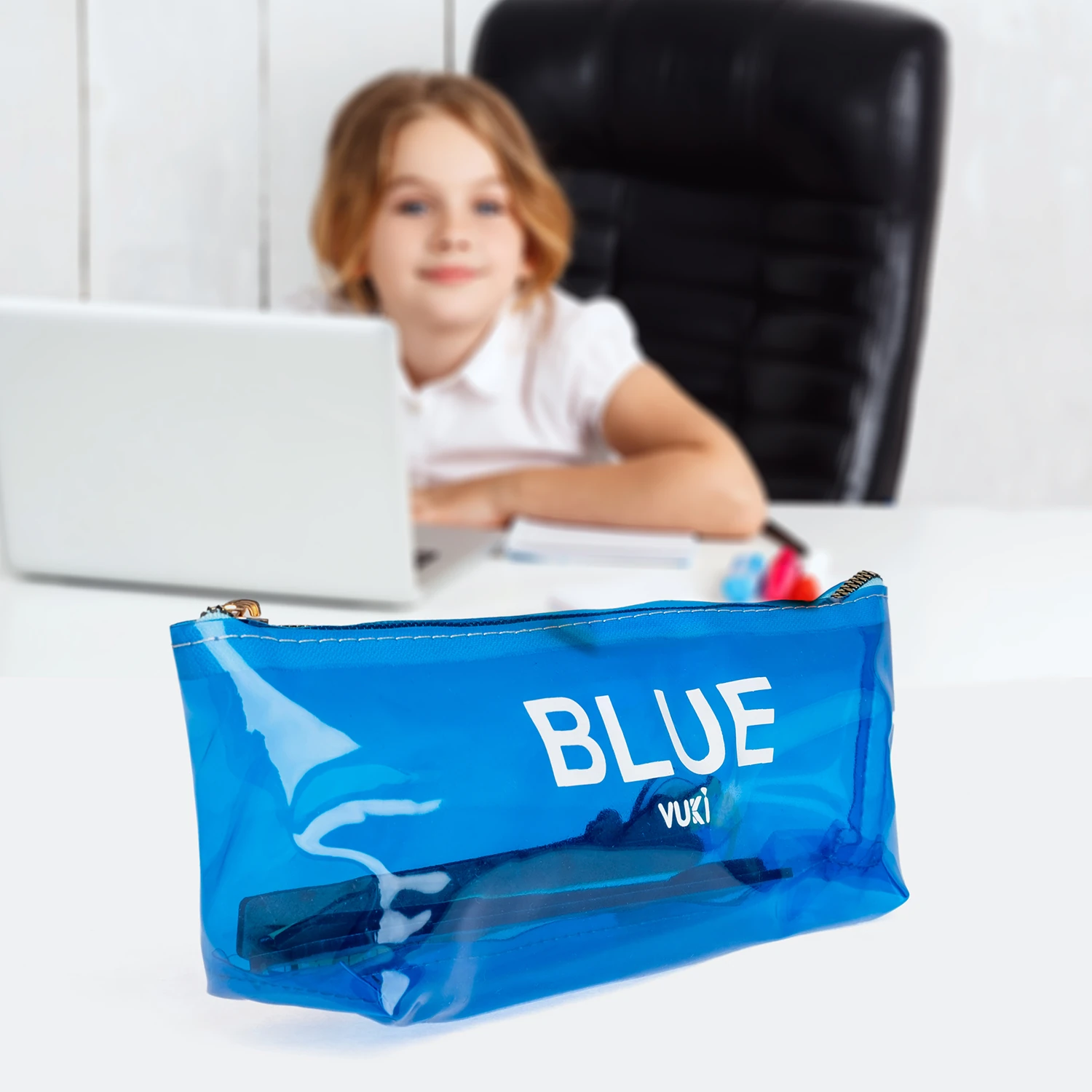 VUKİ - ÜÇGEN RENKLİ ŞEFFAF FERM. K. KUTU (MAVİ)-1/