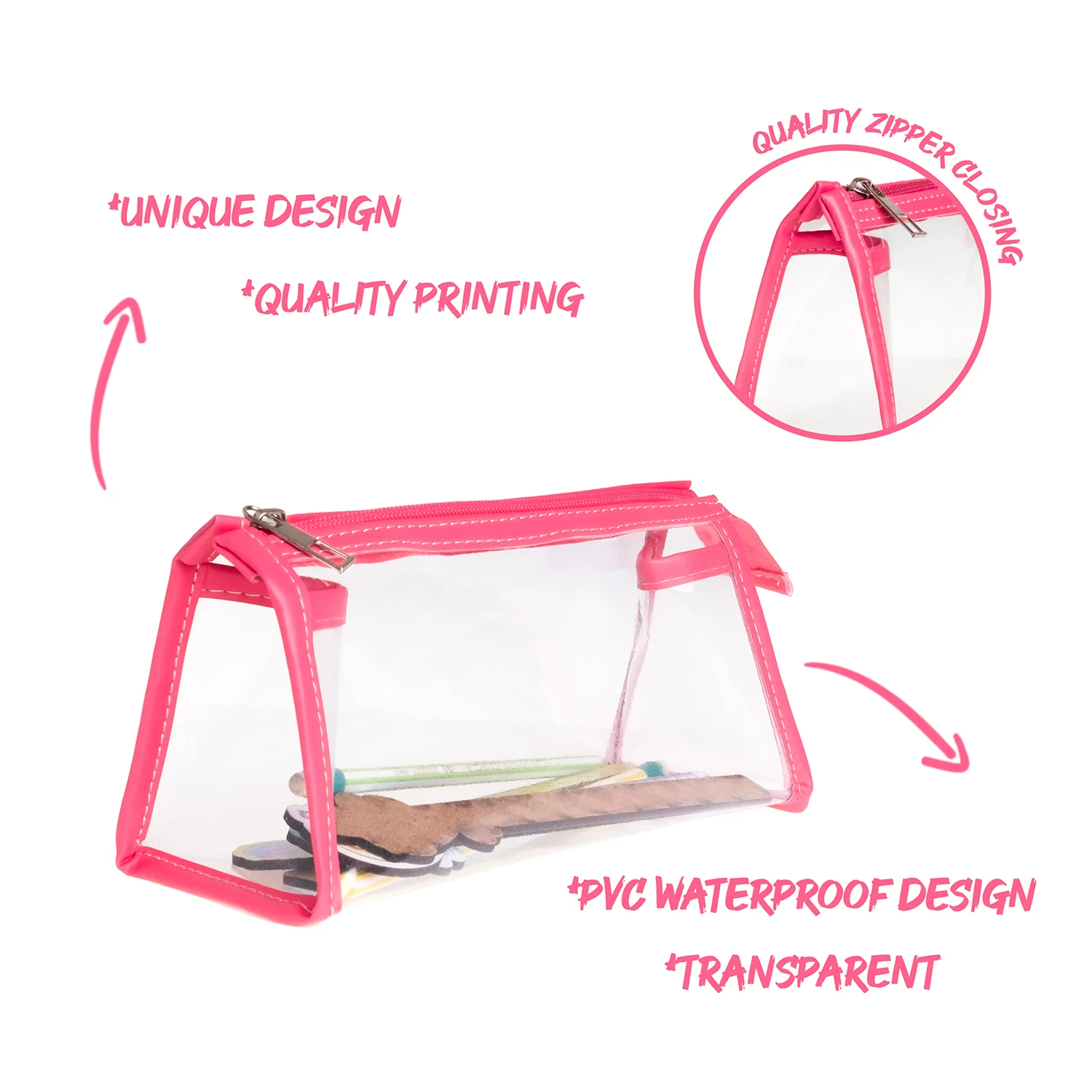 VUKİ - ÜÇGEN DERİ+PVC ÇANTA K. KUTU (PEMBE)-1/S