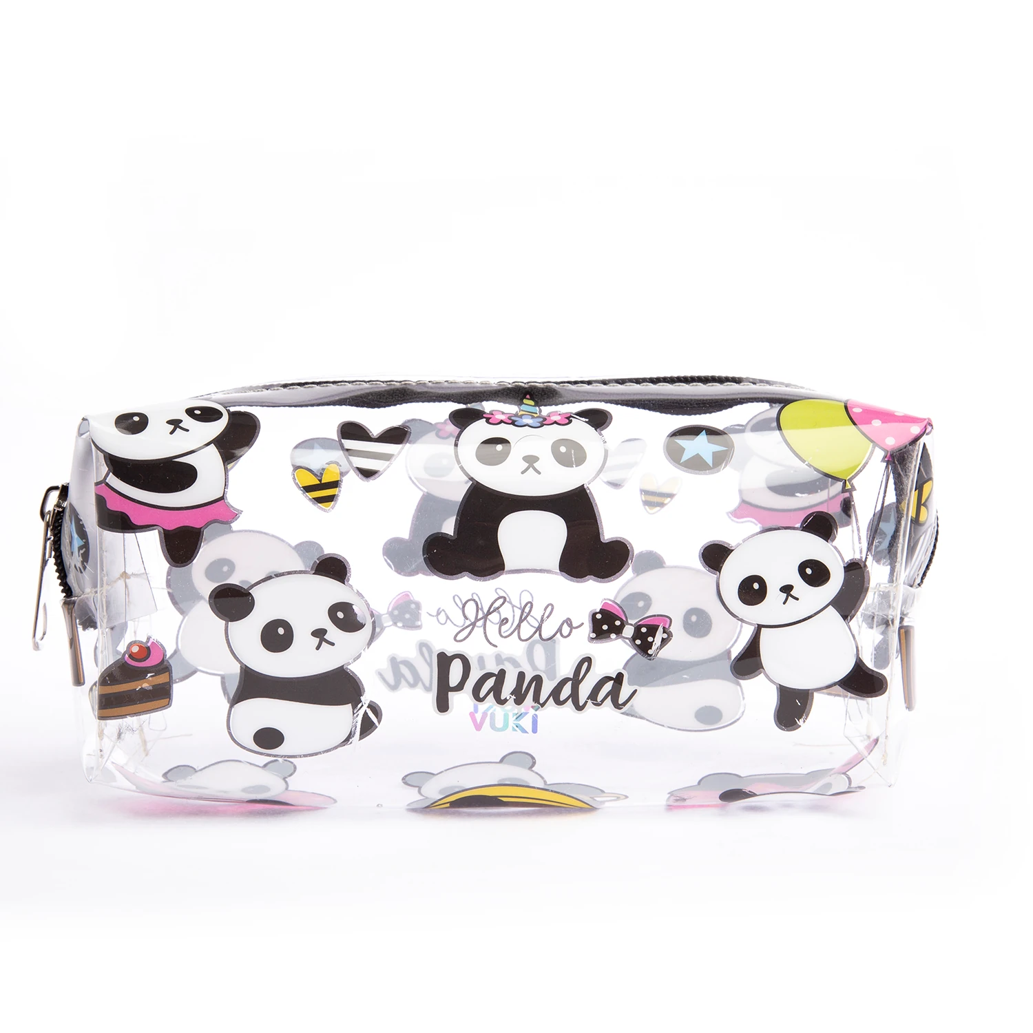 VUKİ - ŞEFFAF FERMUARLI KALEM KUTU (PANDA)-1/S