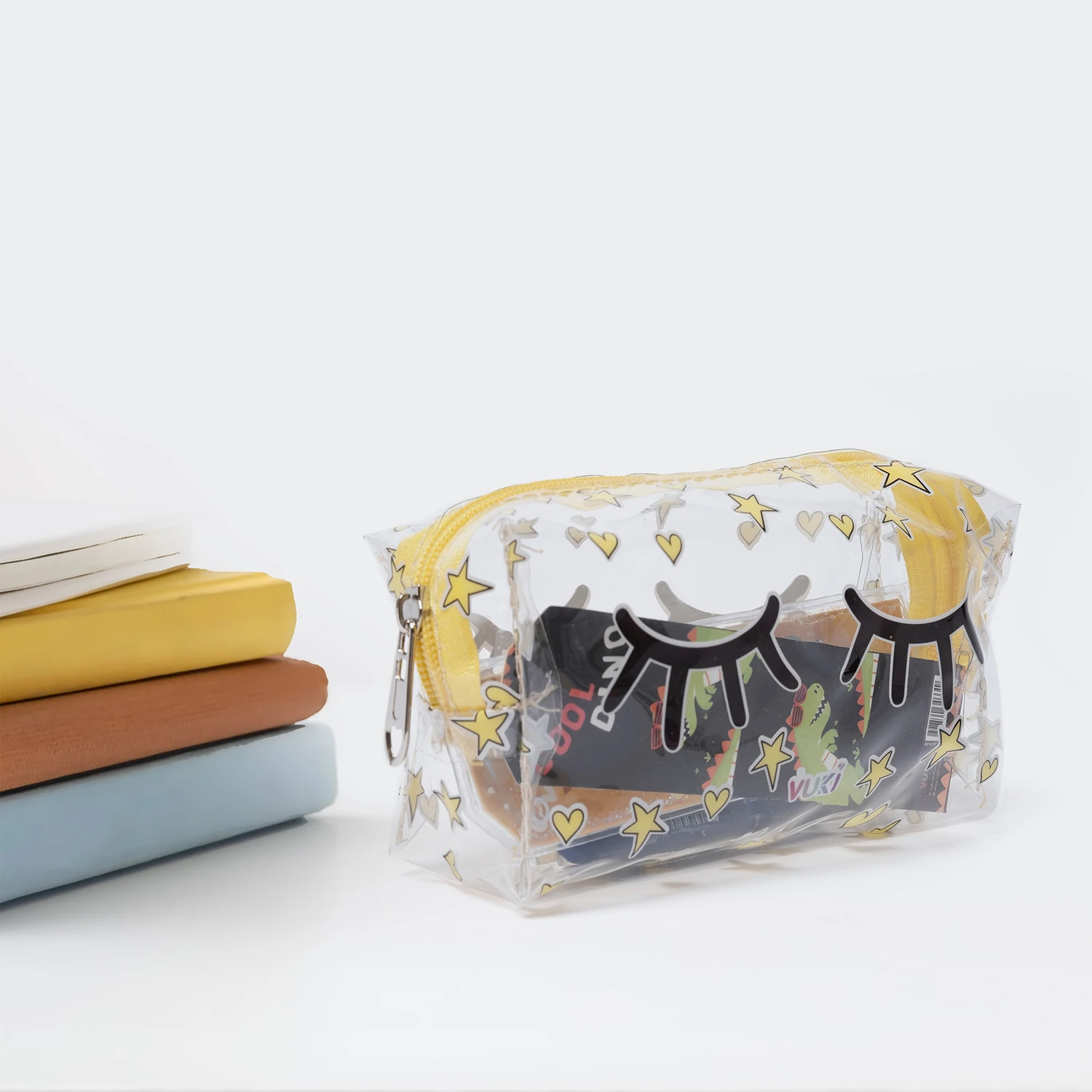 VUKİ - ŞEFFAF FERMUARLI KALEM KUTU (KİRPİK)-1/S