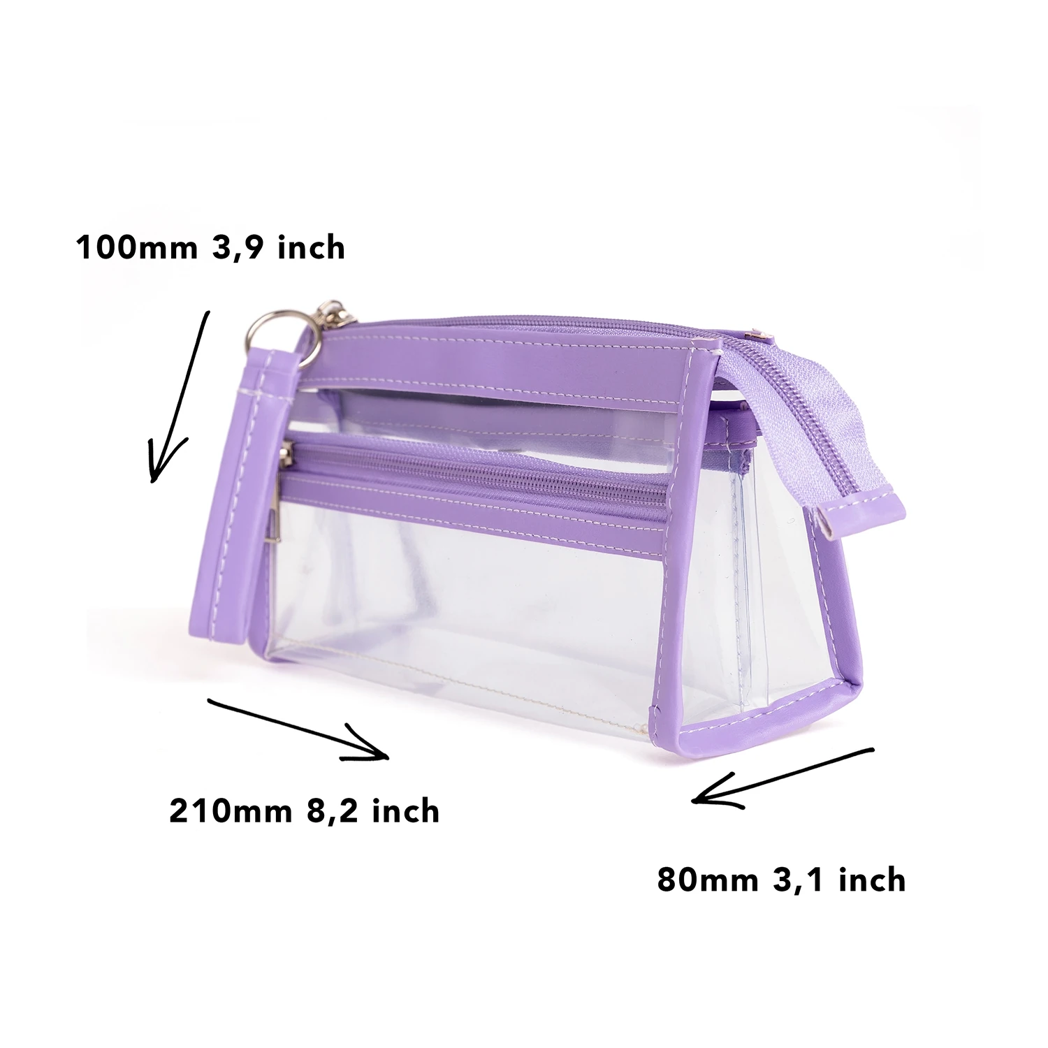 VUKİ - ÜÇGEN 3 CEPLİ DERİ+PVC ÇNT. K. KUTU (MOR)-1