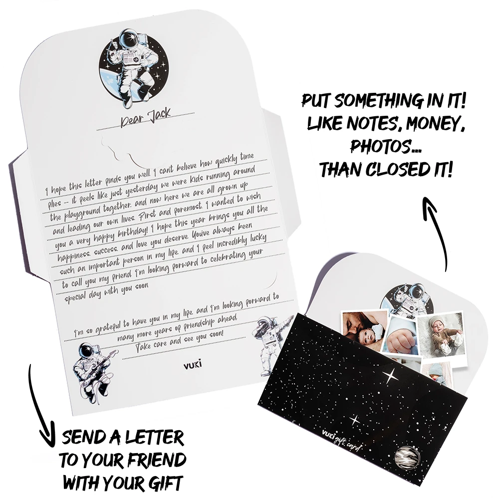 VUKİ - ŞEKİLLİ HEDİYE KARTI (ASTRONOT)-6/S