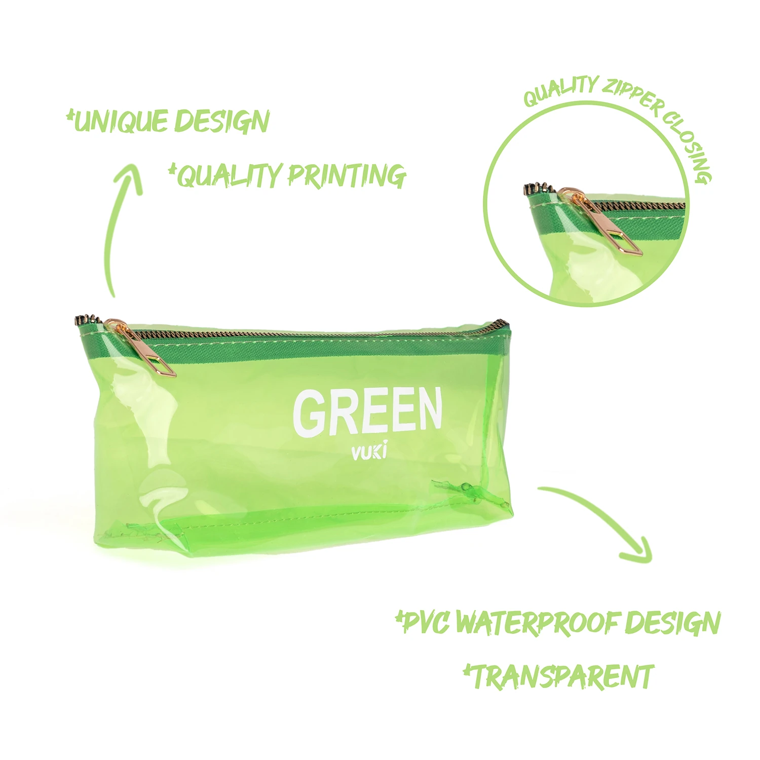 VUKİ - ÜÇGEN RENKLİ ŞEFFAF FERM. K. KUTU (YEŞİL)-1