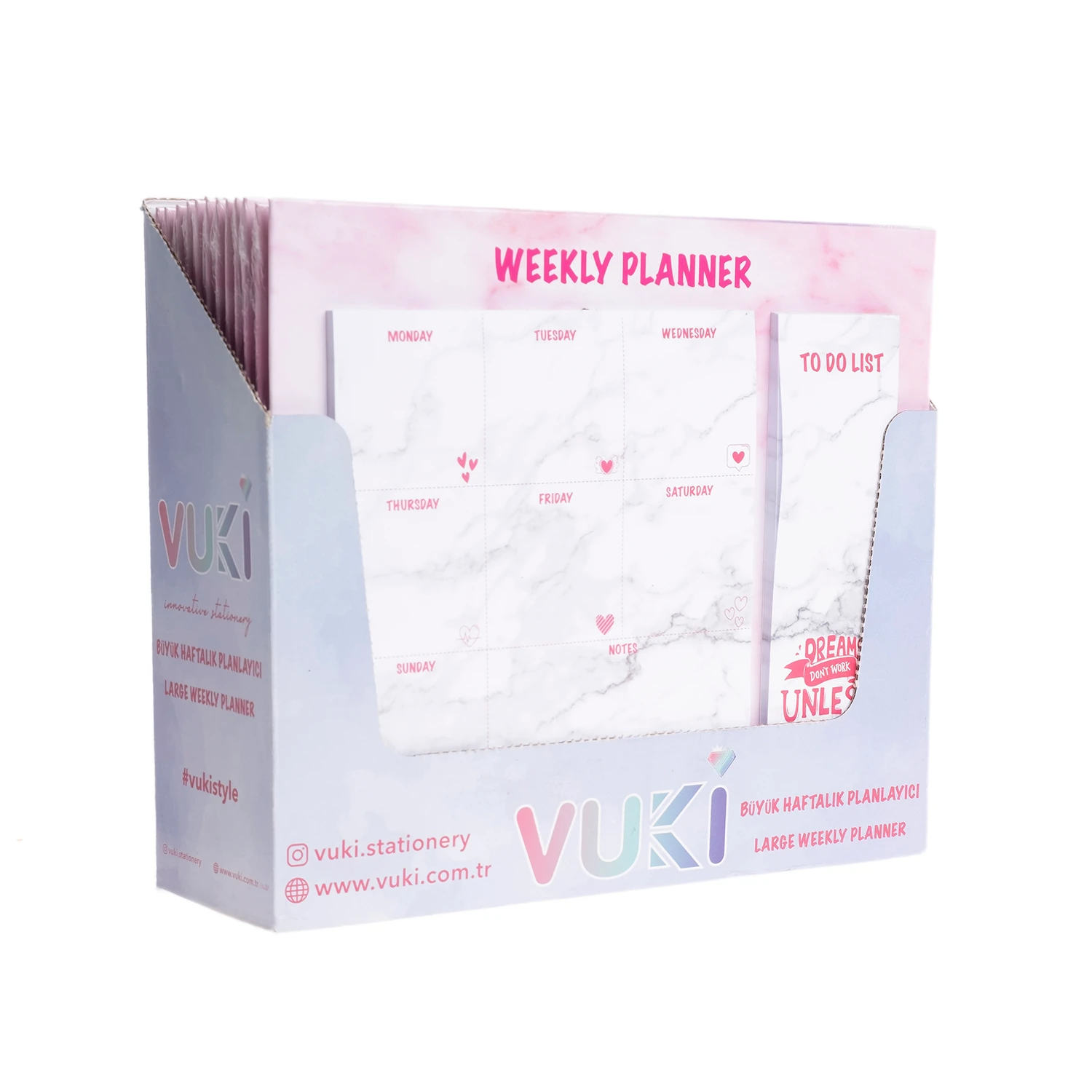 VUKİ - HAFTALIK PLANLAYICI BÜYÜK (PEMBE MER.)-1/S