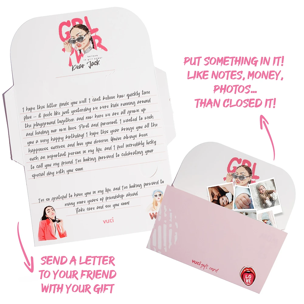 VUKİ - ŞEKİLLİ HEDİYE KARTI (GIRL POWER)-6/S