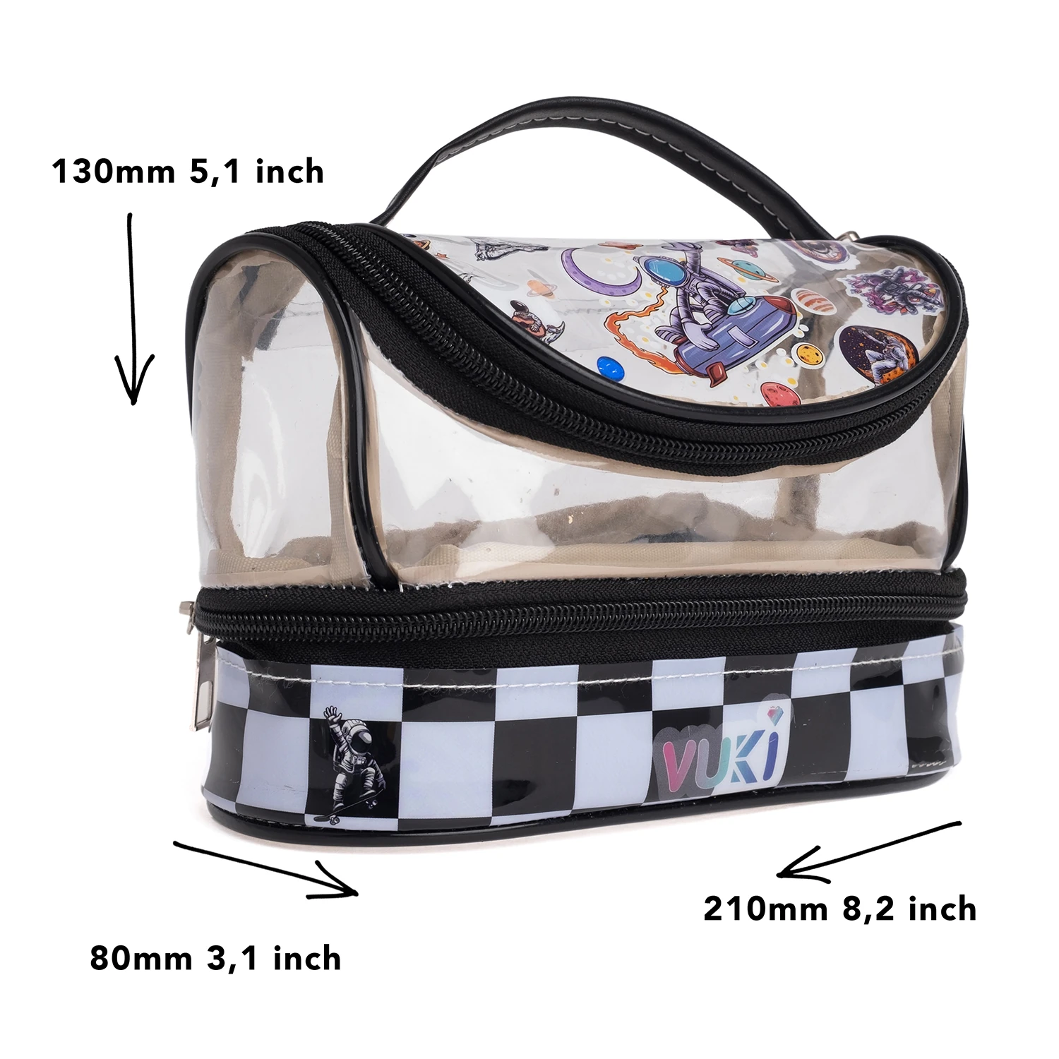 VUKİ - DESENLİ MEGA BOY KALEM ÇANTASI (ASTRONOT)-1