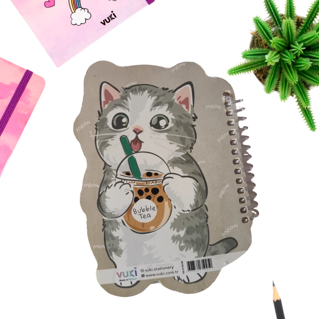 VUKİ - ŞEKİLLİ SULU DEFTER A6 (KEDİ)-2/S