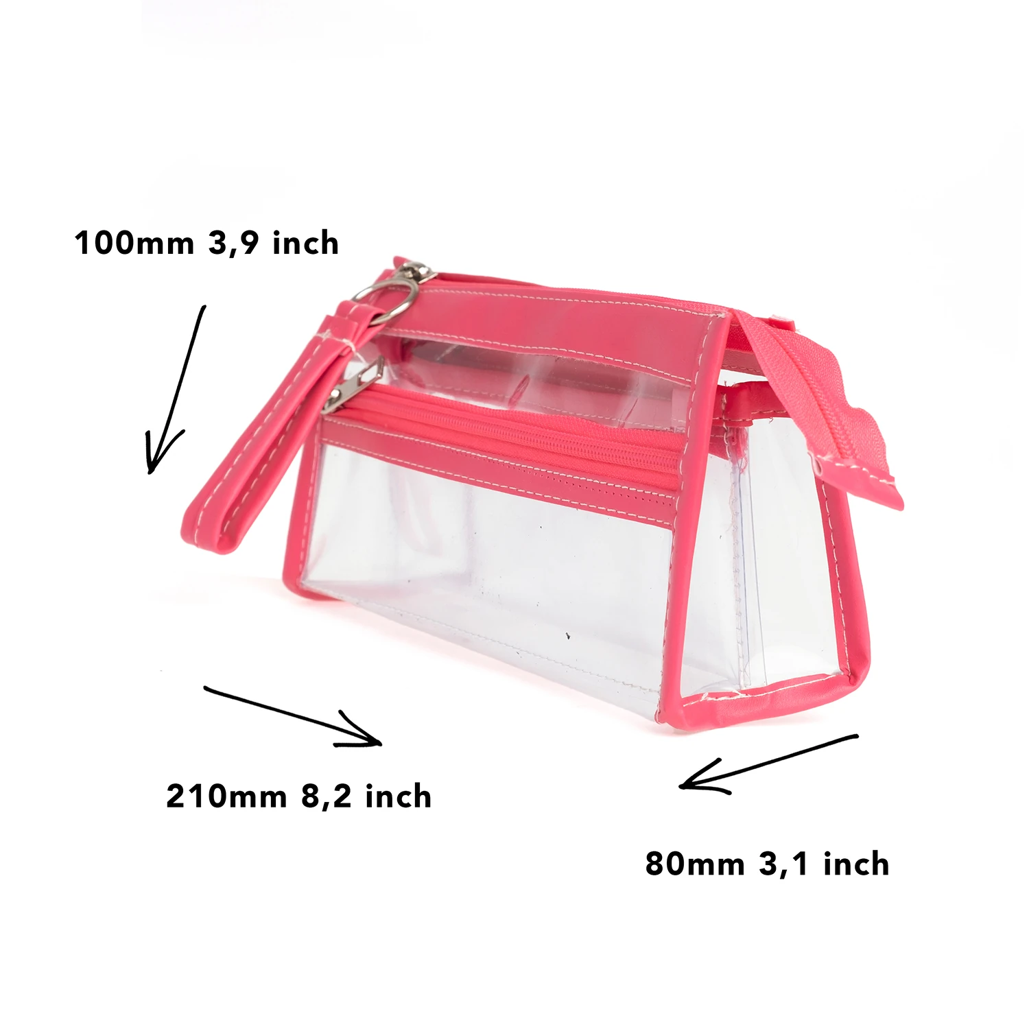 VUKİ - ÜÇGEN 3 CEPLİ DERİ+PVC ÇNT. K. KUTU (PEMBE)