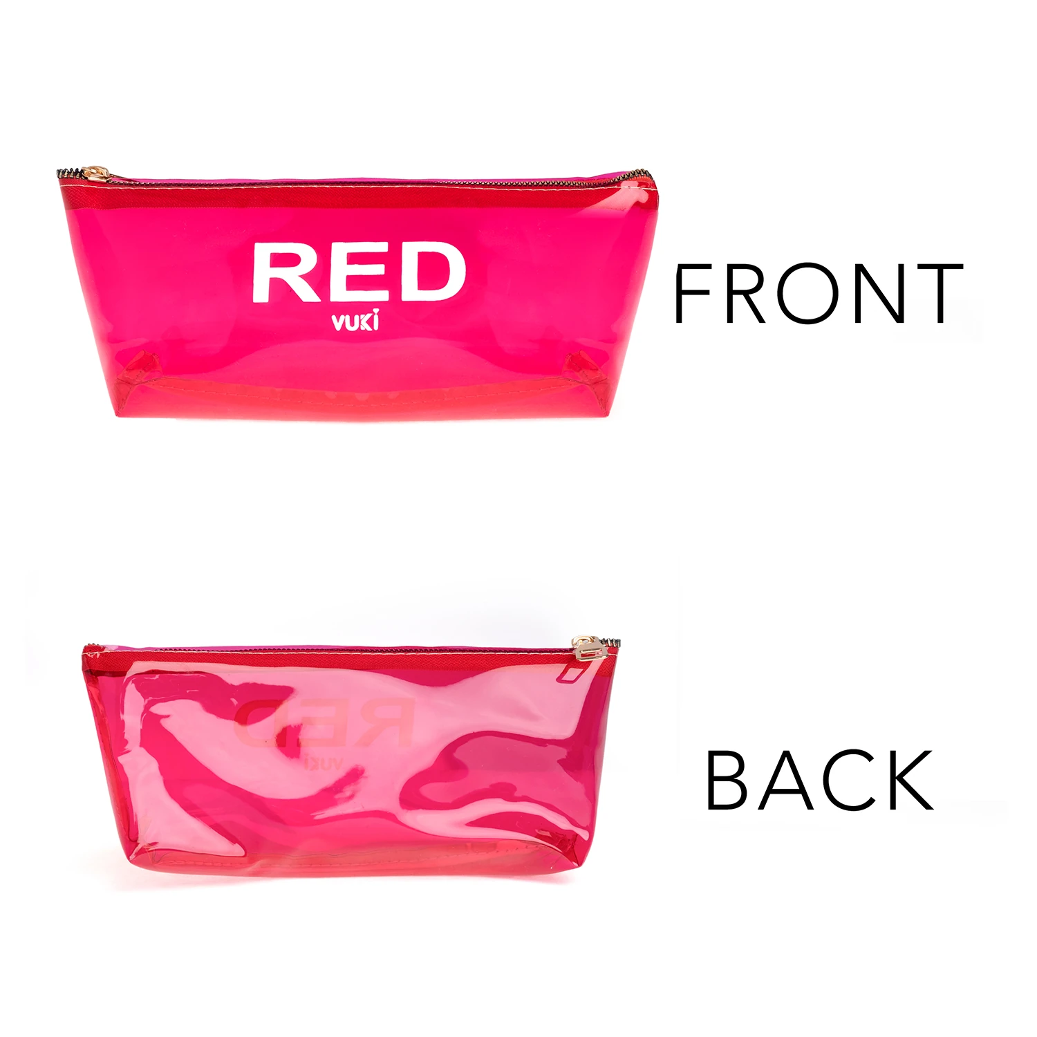 VUKİ - ÜÇGEN RENKLİ ŞEFFAF FERM. K. KUTU (KIRMIZI)