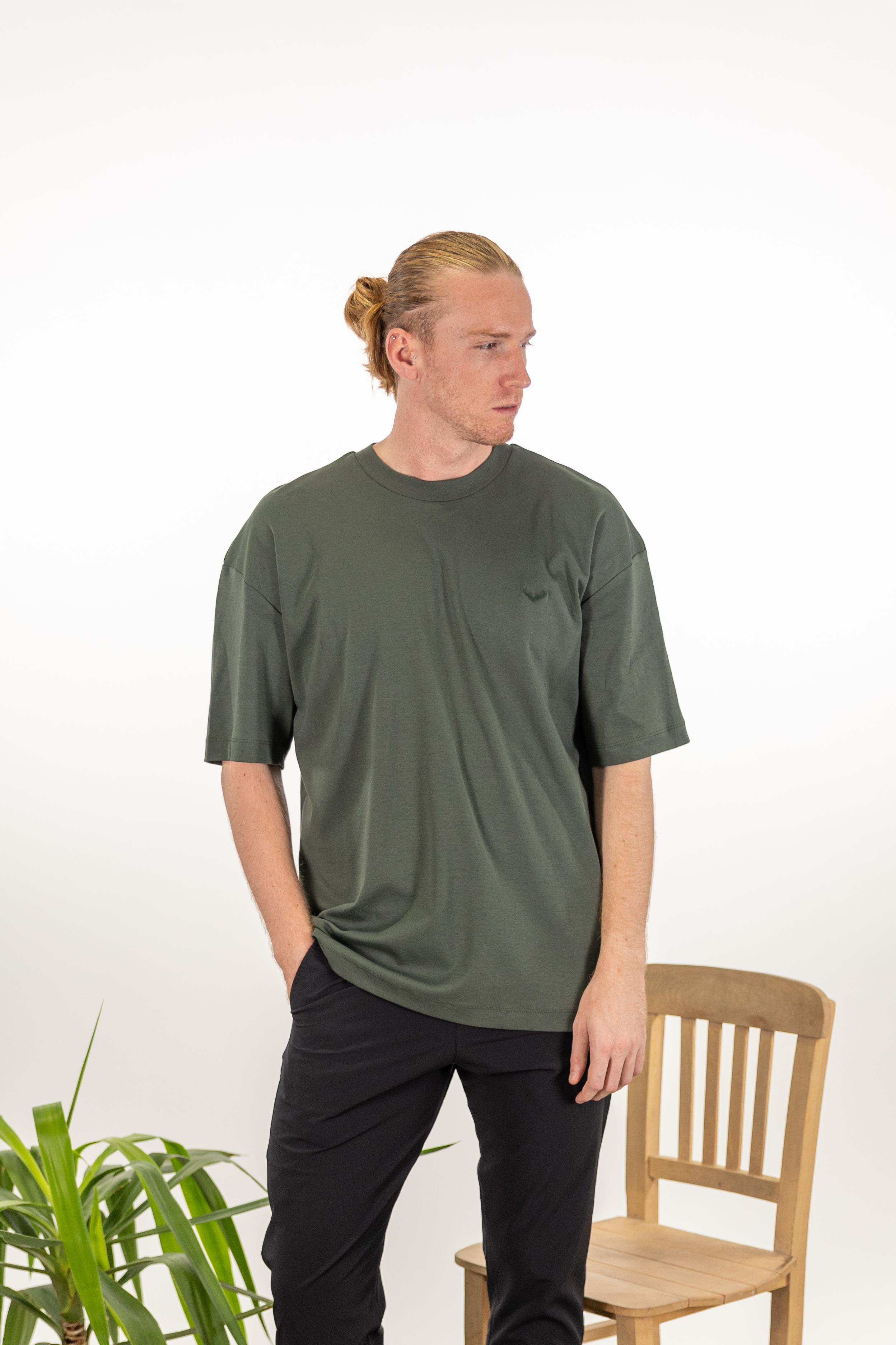 Erkek Koyu Yeşil Oversize T-Shirt