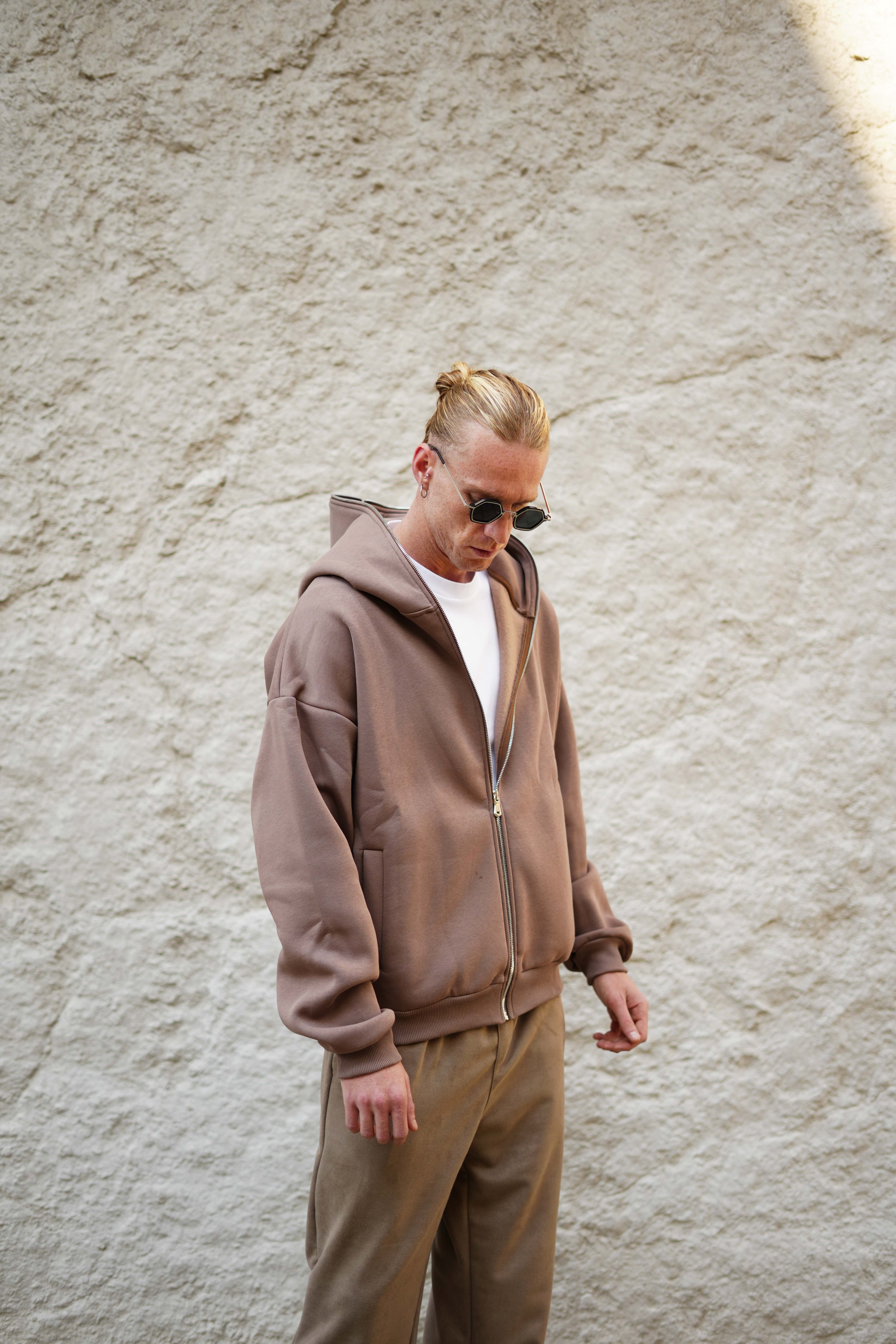 Erkek Kahverengi Oversize Sweatshirt