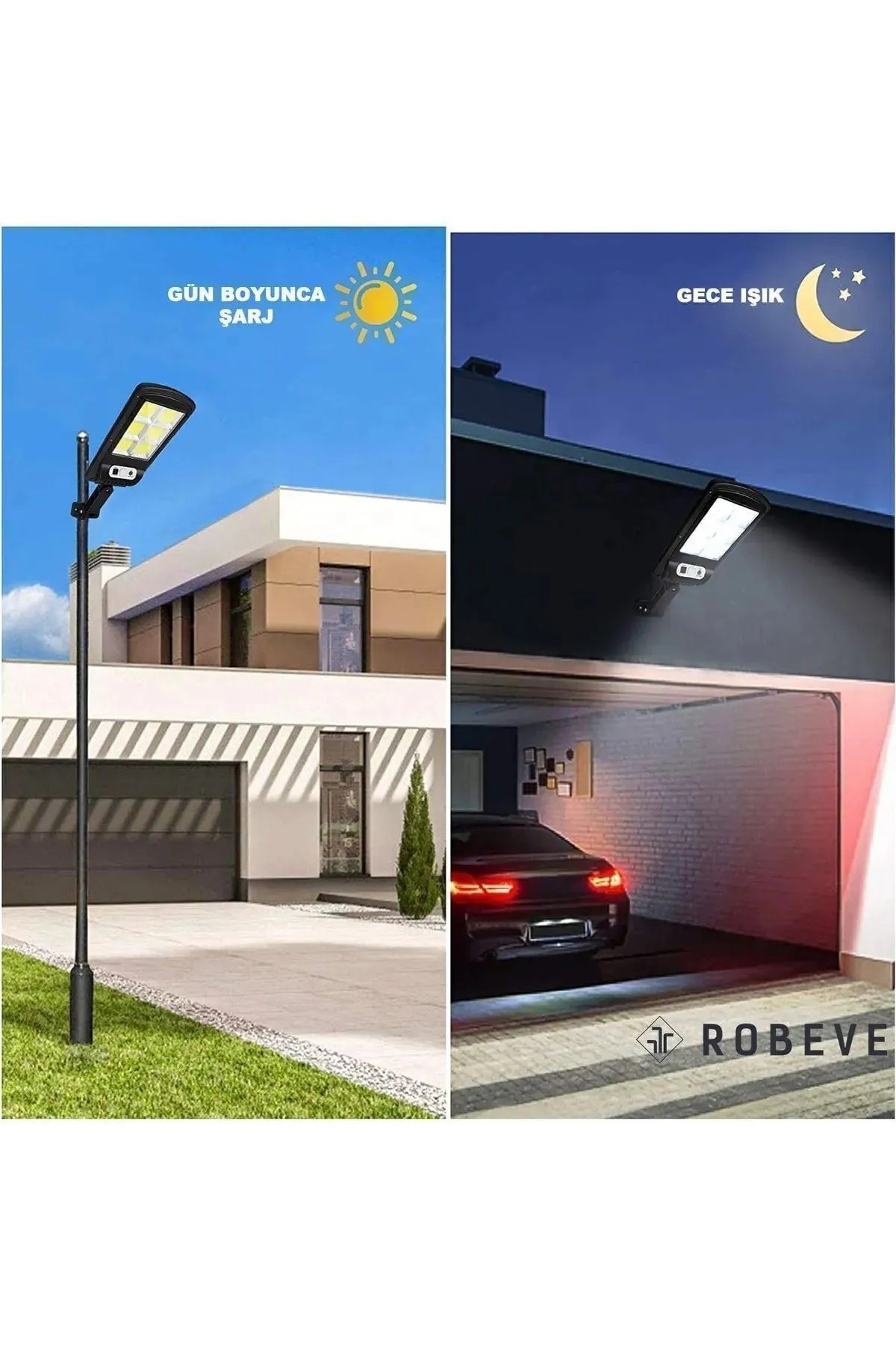 Solar Güneş Enerjili Led Bahçe Aydınlatması 120 Ledli 3 Modlu Hareket Sensörlü Su Geçirmez Lambası