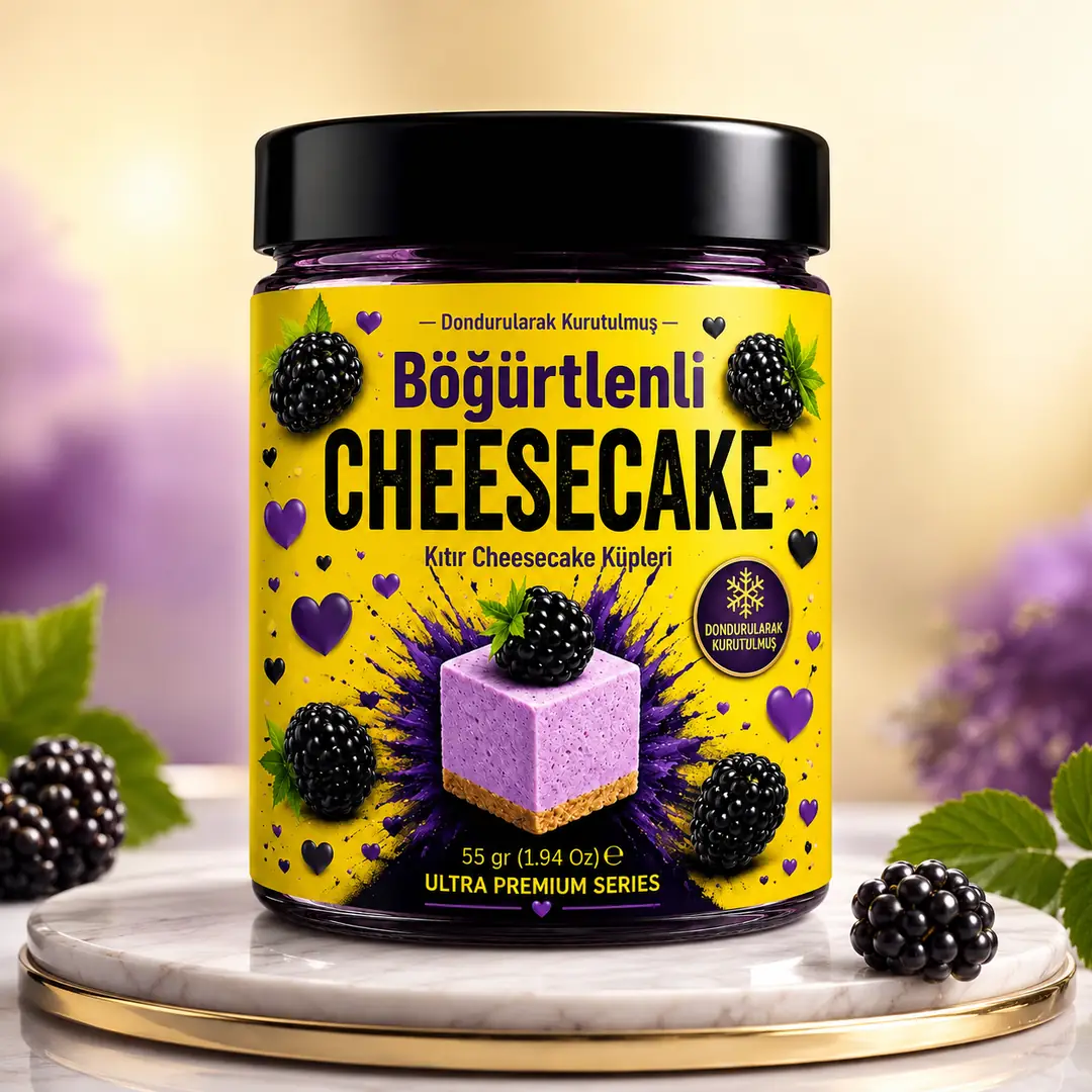 Dondurularak Kurutulmul Böğürtlenli Cheesecake