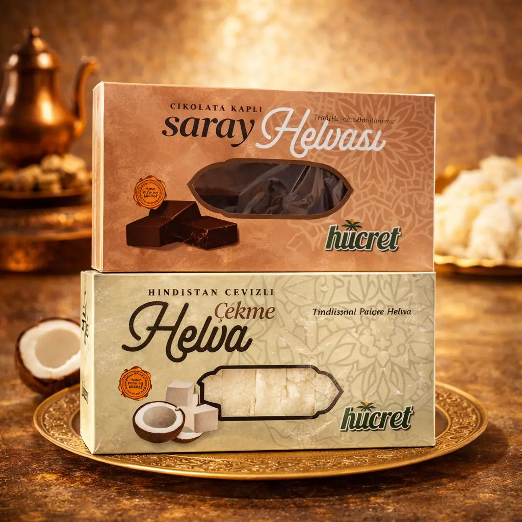 Çikolatalı Saray Helvası ve Hindistan Cevizli Çekme Helva