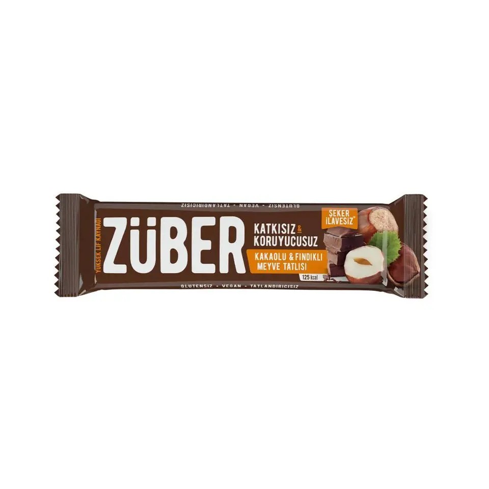 ZÜBER FINDIK VE KAKAOLU MEYVE BAR 40 GR