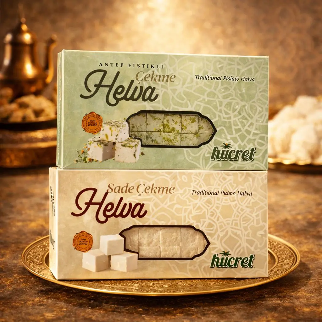 Çekme Helva Antep Fıstıklı ve Sade 
