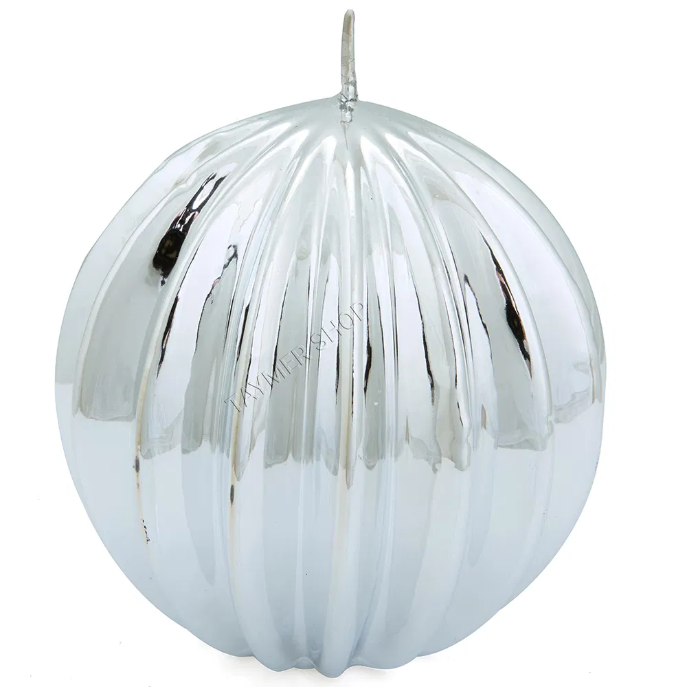 Metalik Gümüş Top Mum