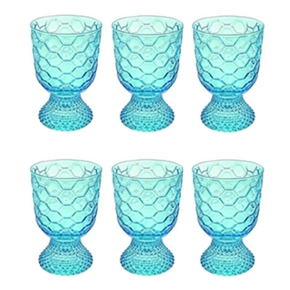 6 lı Ayaklı Bardak Seti (Turkuaz)
