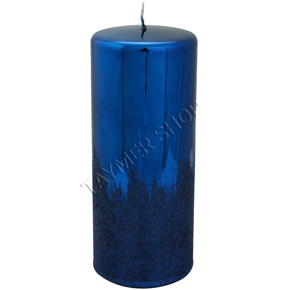 Metalik Lacivert, Lacivert Parıltılı Silindir Mum