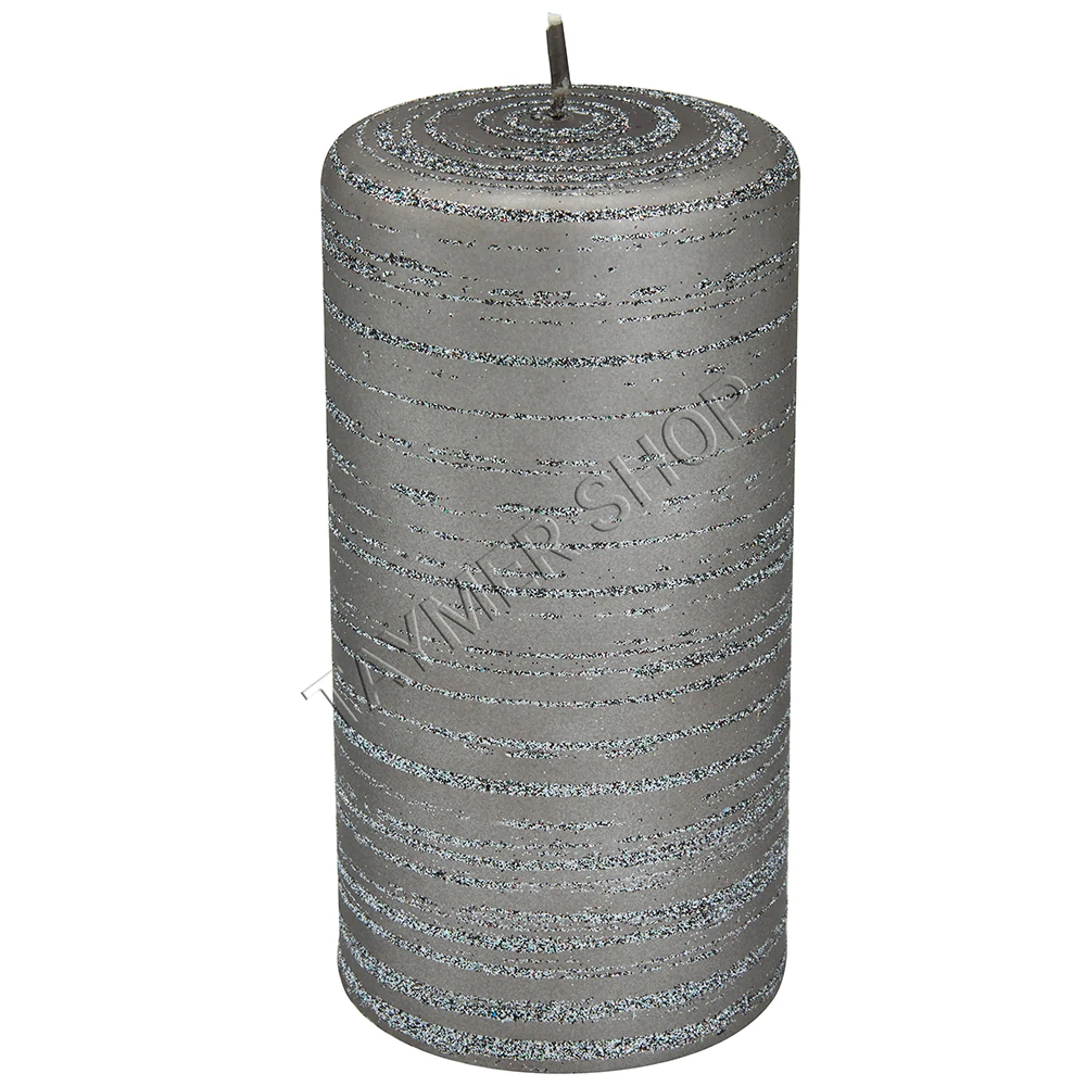 Metalik Gri, Gri Parıltılı Silindir Mum