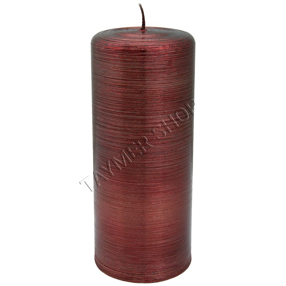 Metalik Bordo, Bordo Parıltılı Silindir Mum