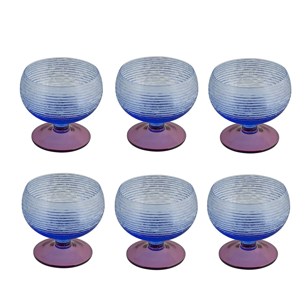 6 lı Ayaklı Kase (Mavi)