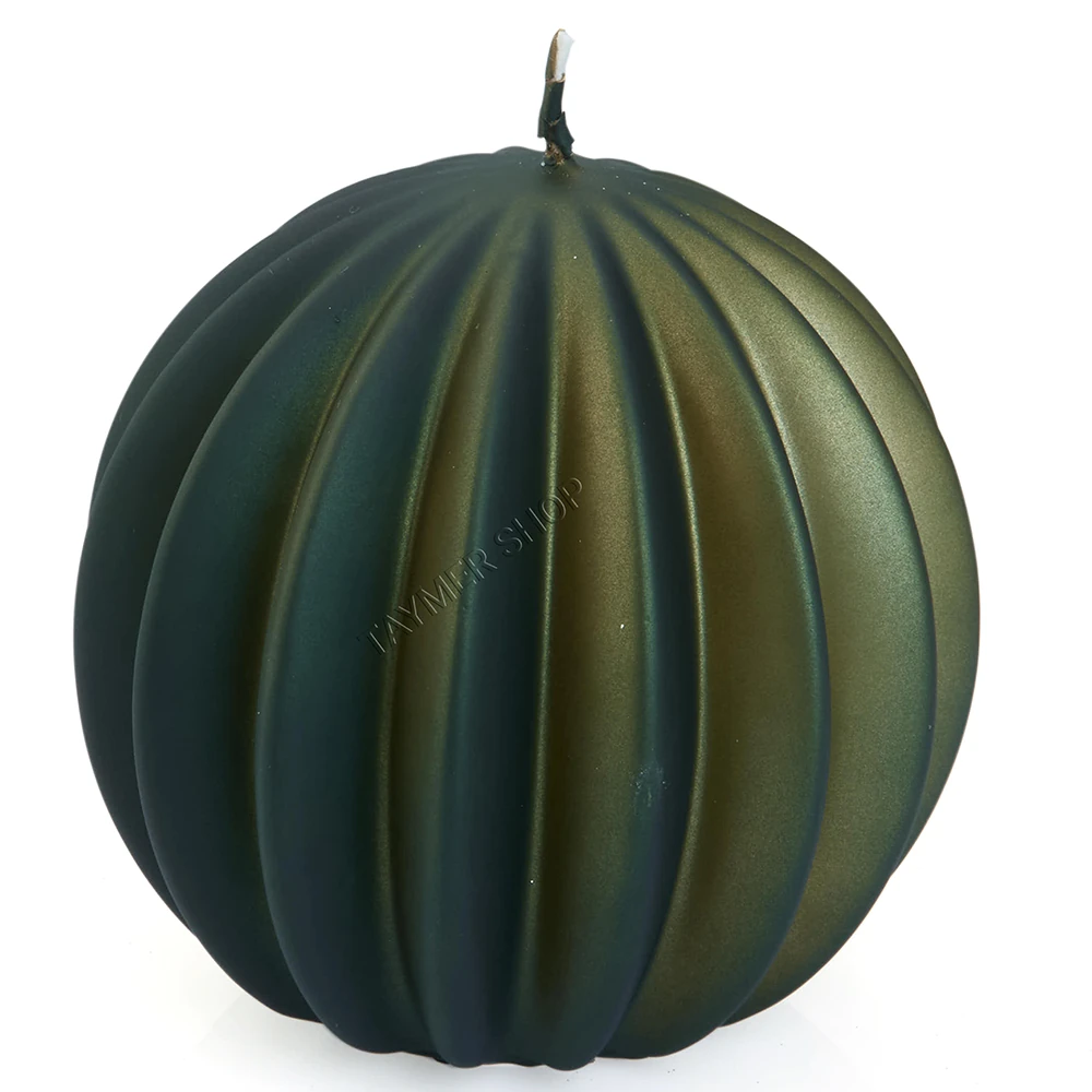 Çam Yeşili Kadife Top Mum