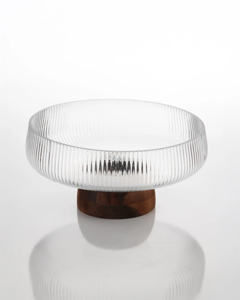 Ø 24 cm Ahşap Ayaklı Cam Kase