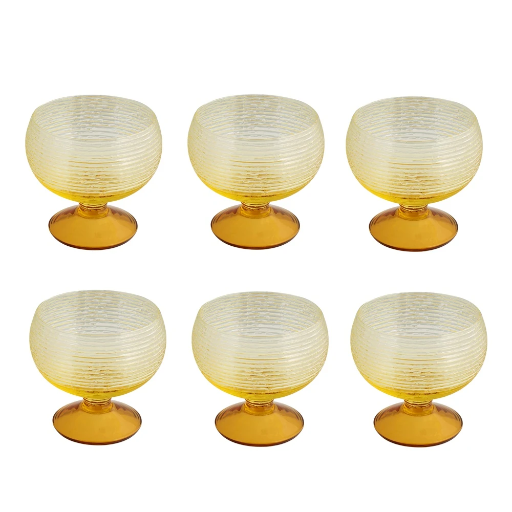 6 lı Ayaklı Kase (Sarı)