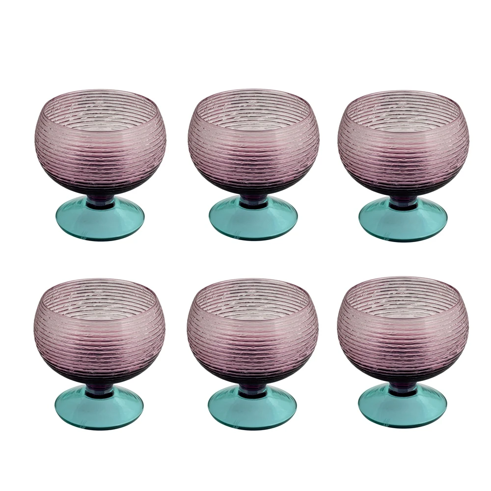 6 lı Ayaklı Kase (Mor)