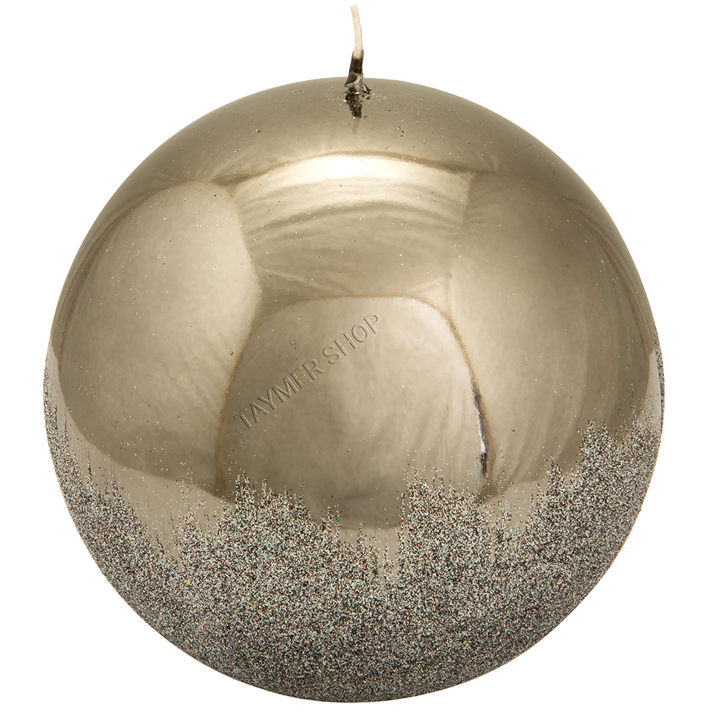 Metalik Gri, Gri Parıltılı Top Mum