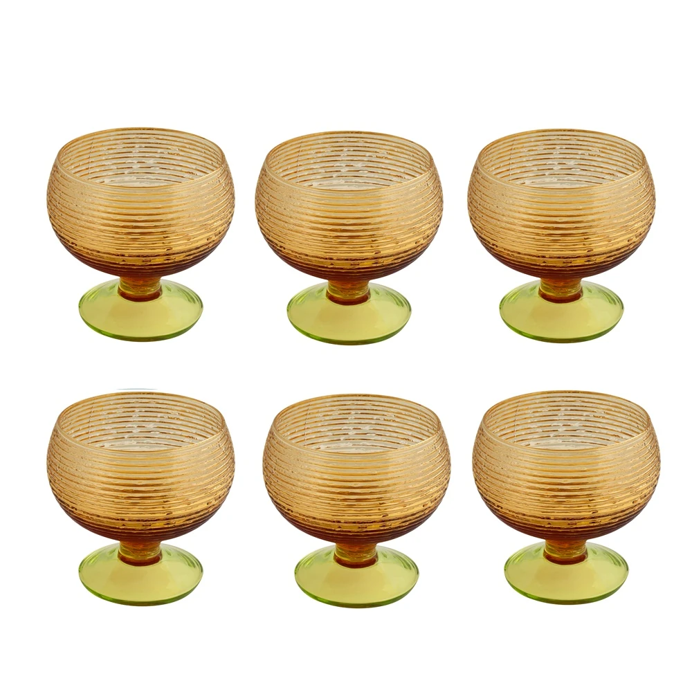 6 lı Ayaklı Kase (Amber)