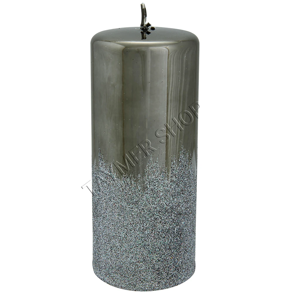 Metalik Gri, Gri Parıltılı Silindir Mum
