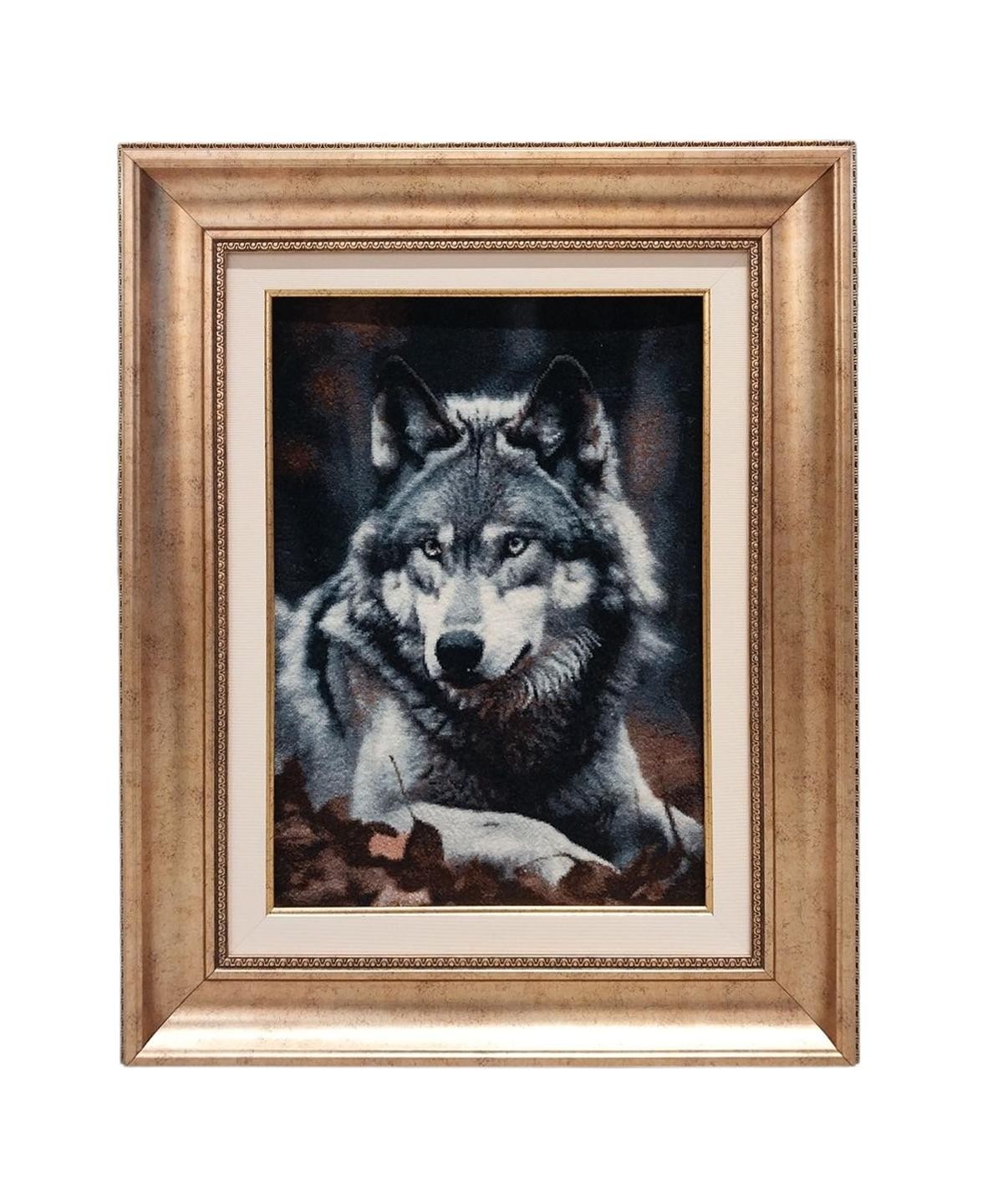 İran El Dokuması Tablo Halı 40x55cm - Tek Kurt image