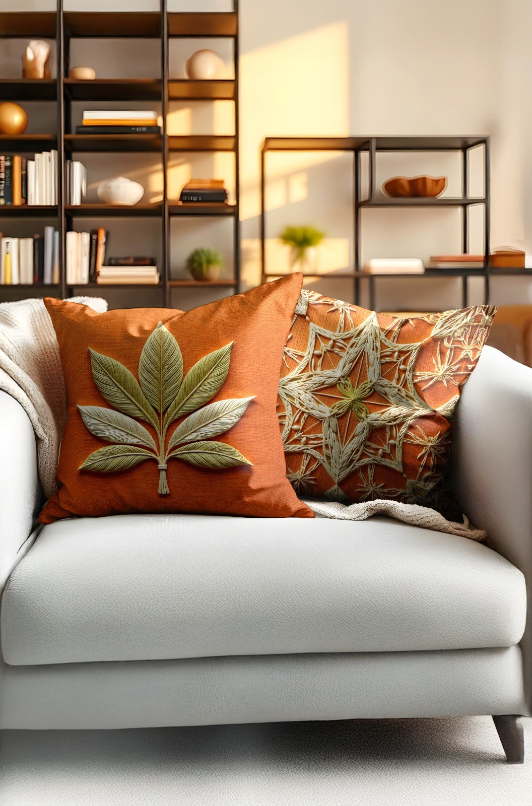 2li Set Dijital Baskı Punch Kırlent Kılıfı 43x43cm - v30 image