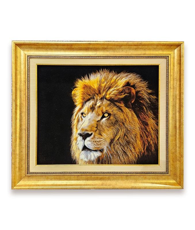 İran El Dokuması Tablo Halı 66x86cm - Aslan image