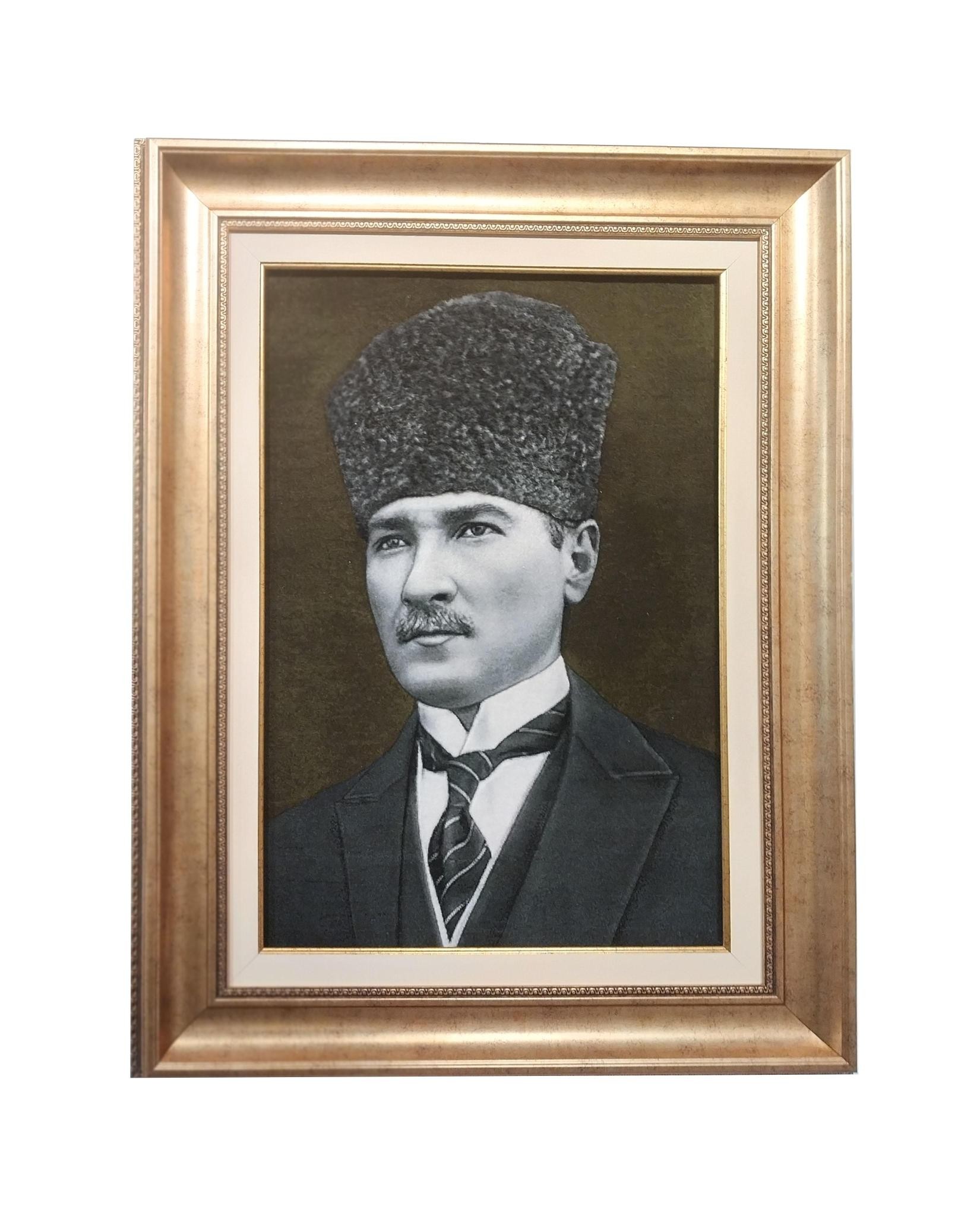 İran El Dokuması Tablo Halı 49x71cm - Atatürk image