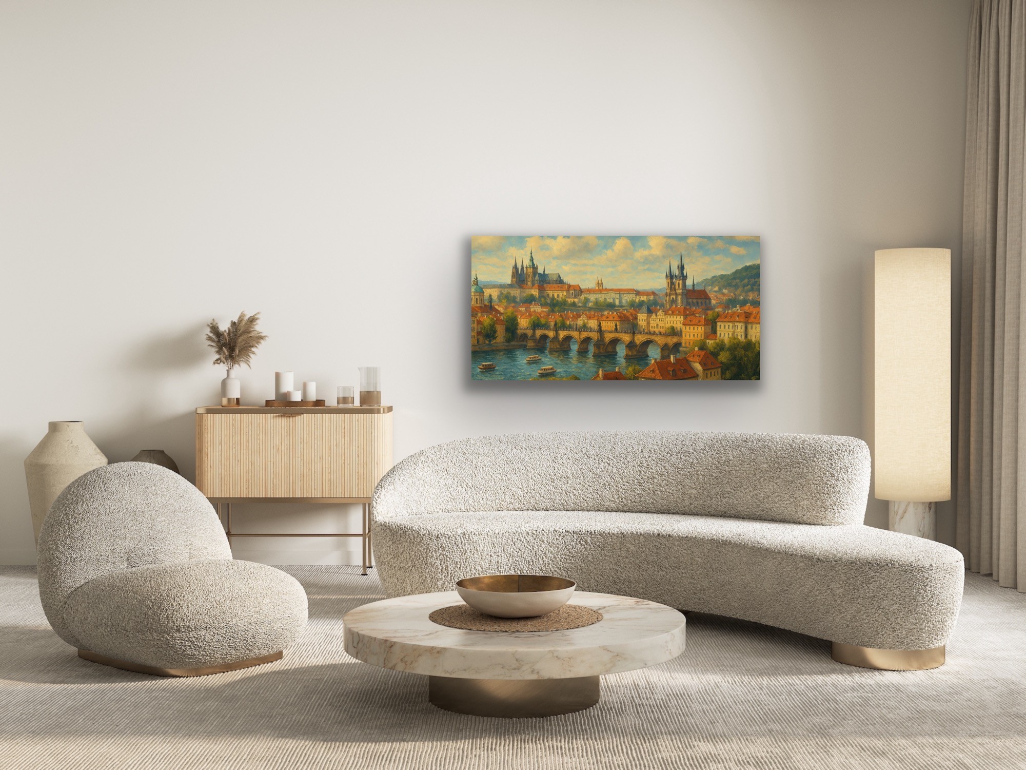 Prag Şehir Manzarası 60x120cm