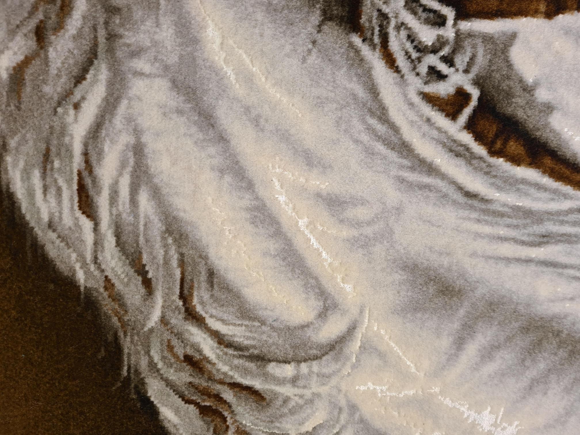 İran El Dokuması Tablo Halı 57x76cm - Beyaz At
